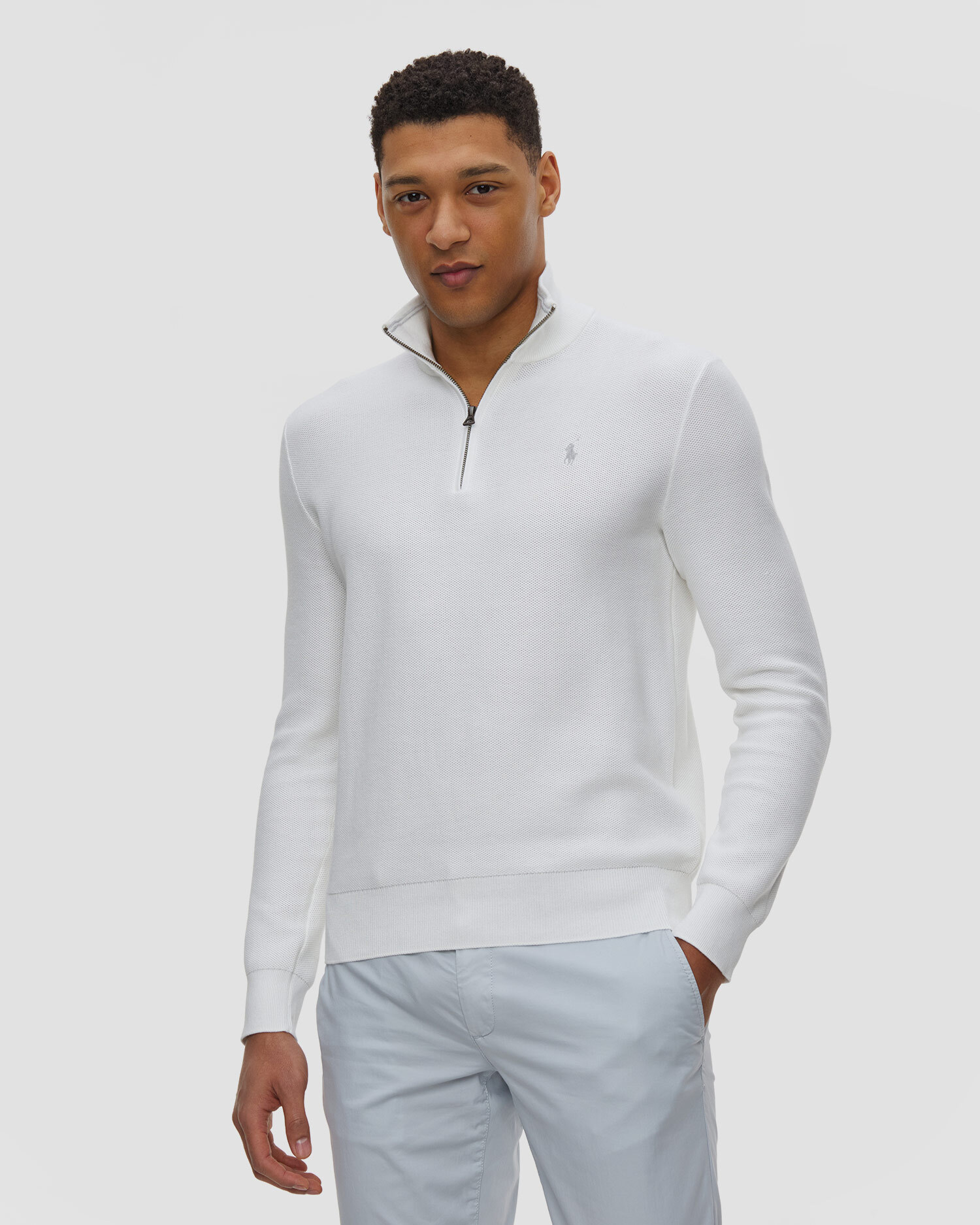 Pull blanc pour hommes Polo Ralph Lauren, Couleur: Biały