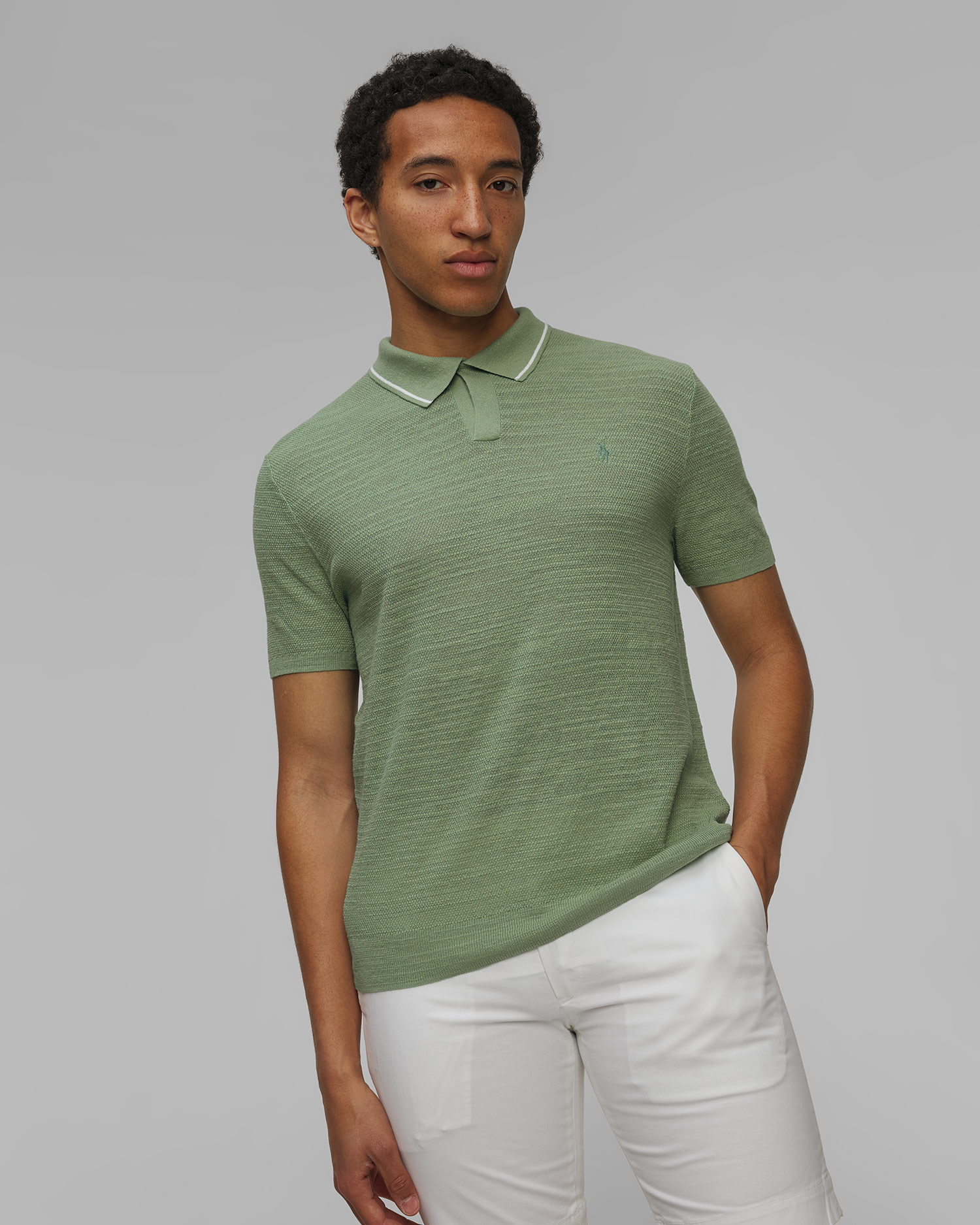 Men's green linen polo shirt Polo Ralph Lauren