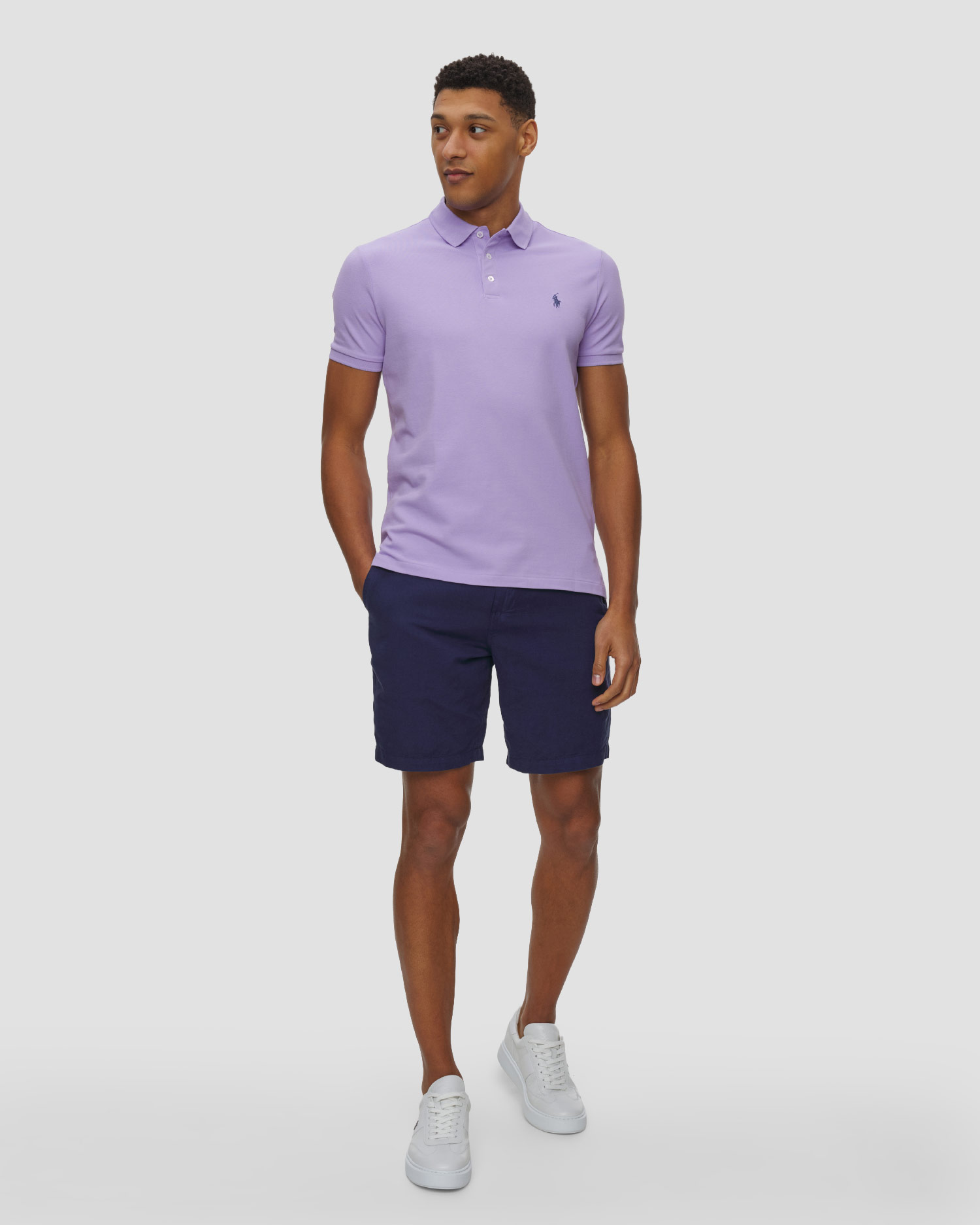 Fialová pánská polokošile Polo Ralph Lauren