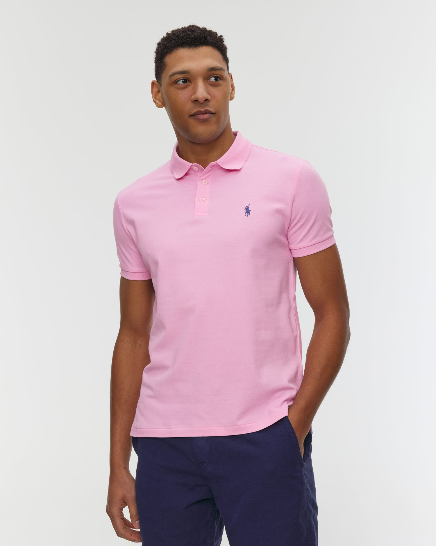 Růžová pánská polokošile Polo Ralph Lauren, Barva/Vzor: Różowy