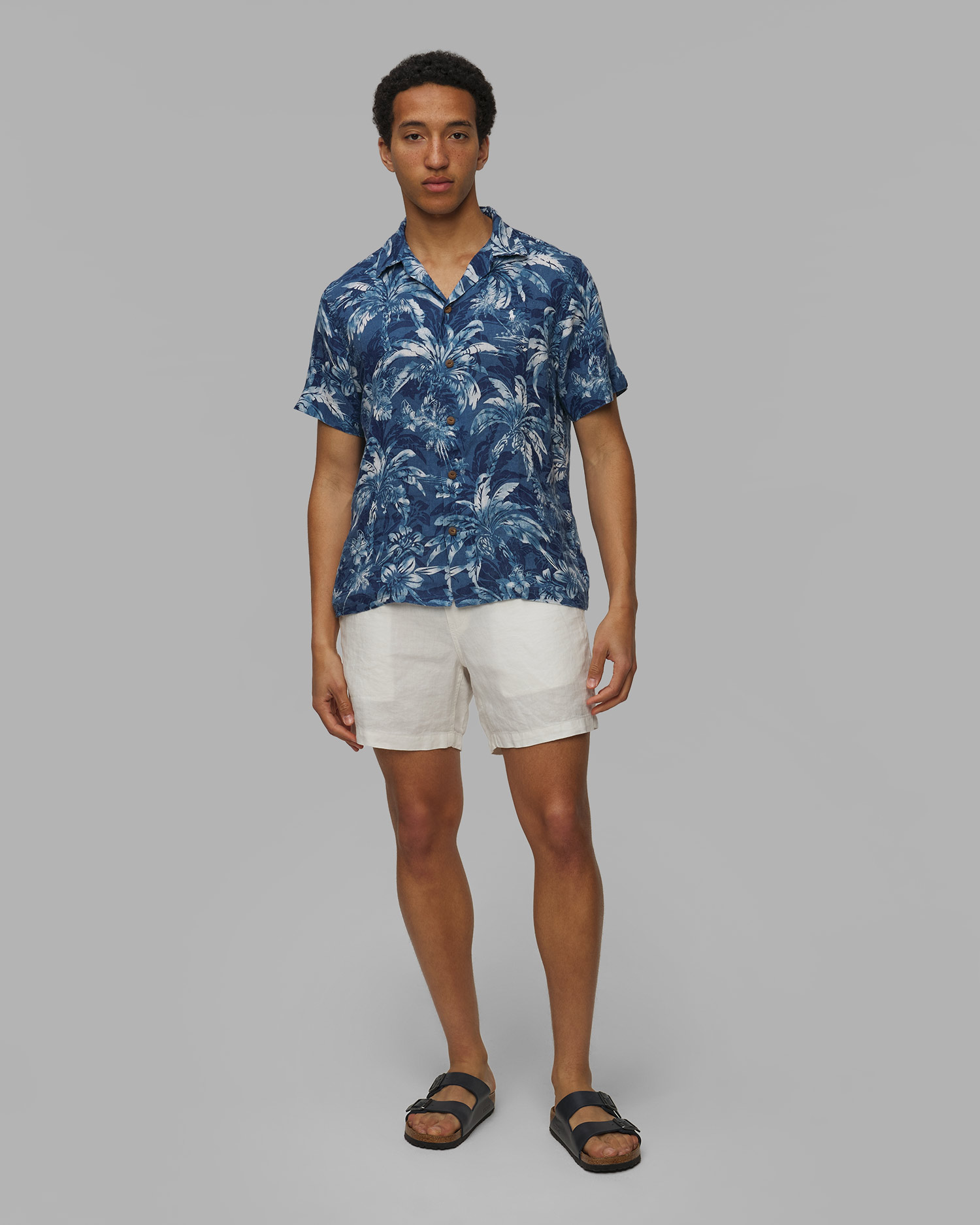 Pánske biele ľanové krátke nohavice Polo Ralph Lauren