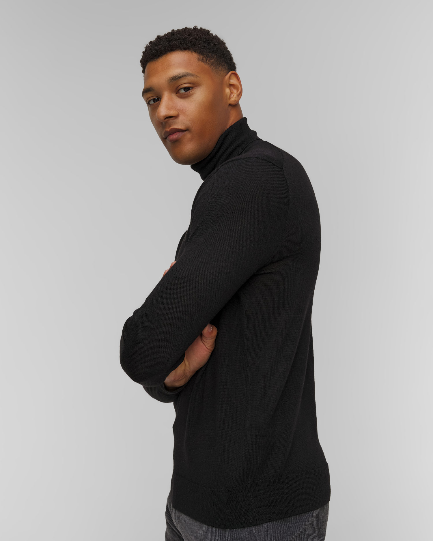 Dolcevita nero in lana da uomo Ralph Lauren