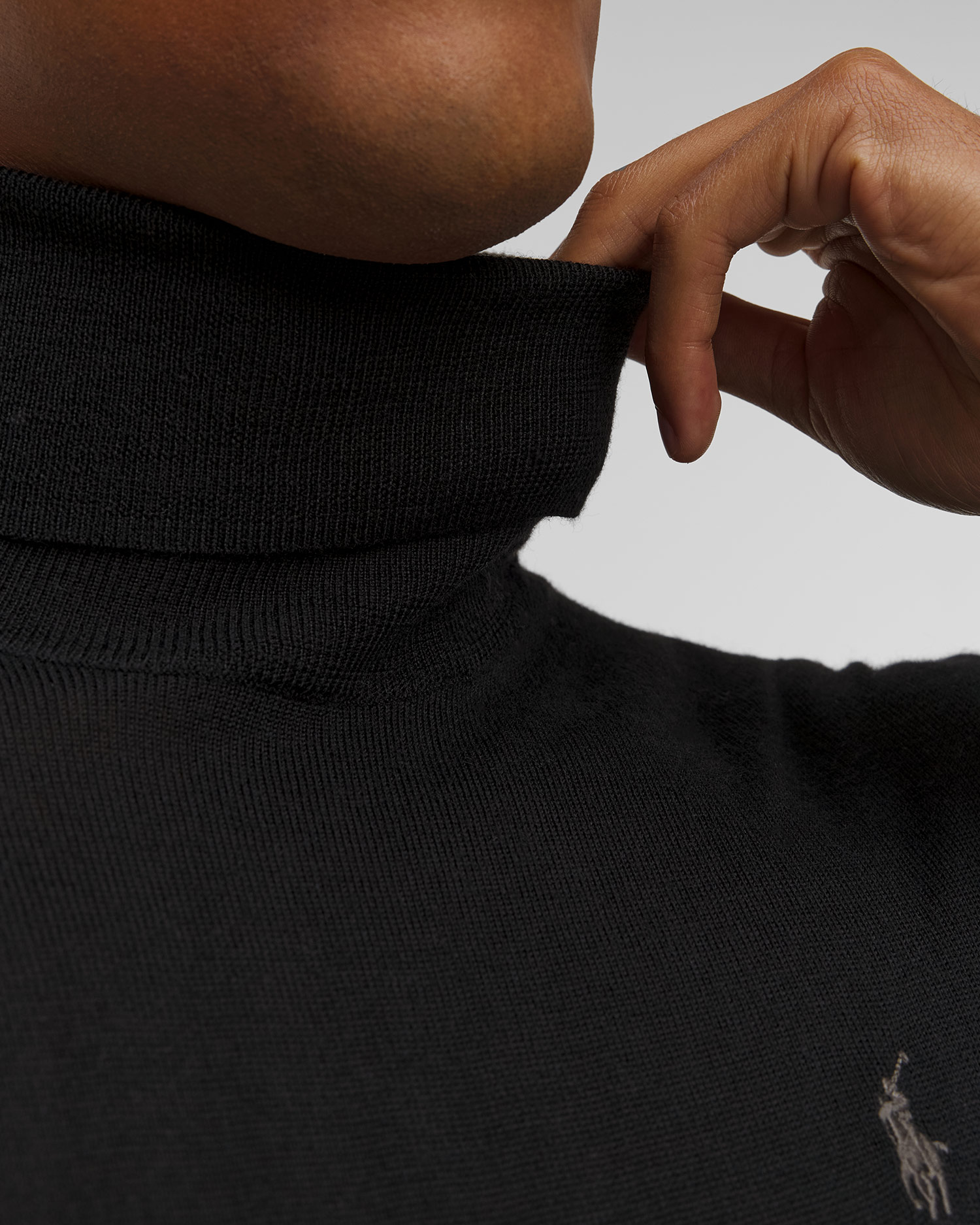 Dolcevita nero in lana da uomo Ralph Lauren