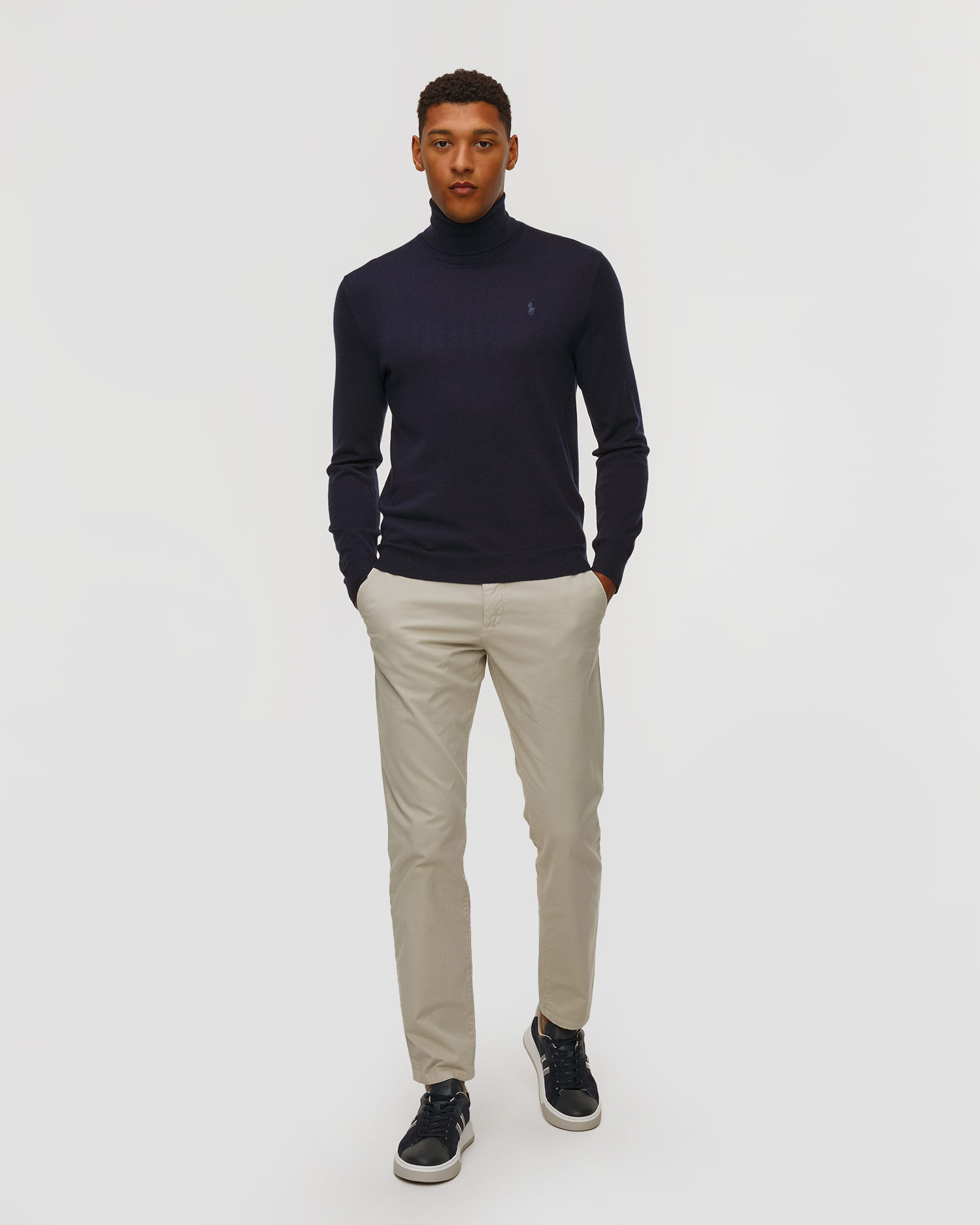 Granatowy golf wełniany męski Polo Ralph Lauren