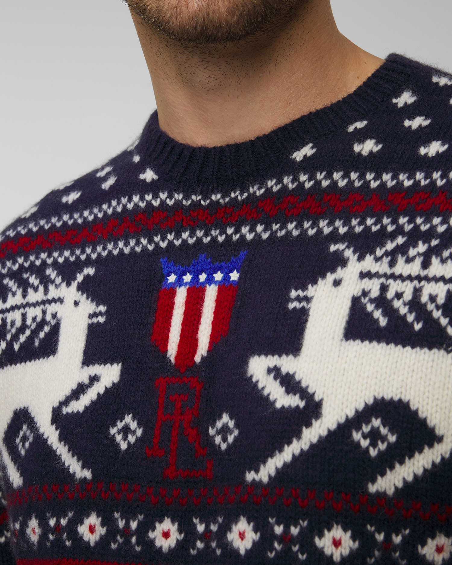 Men's navy blue wool jumper Polo Ralph Lauren