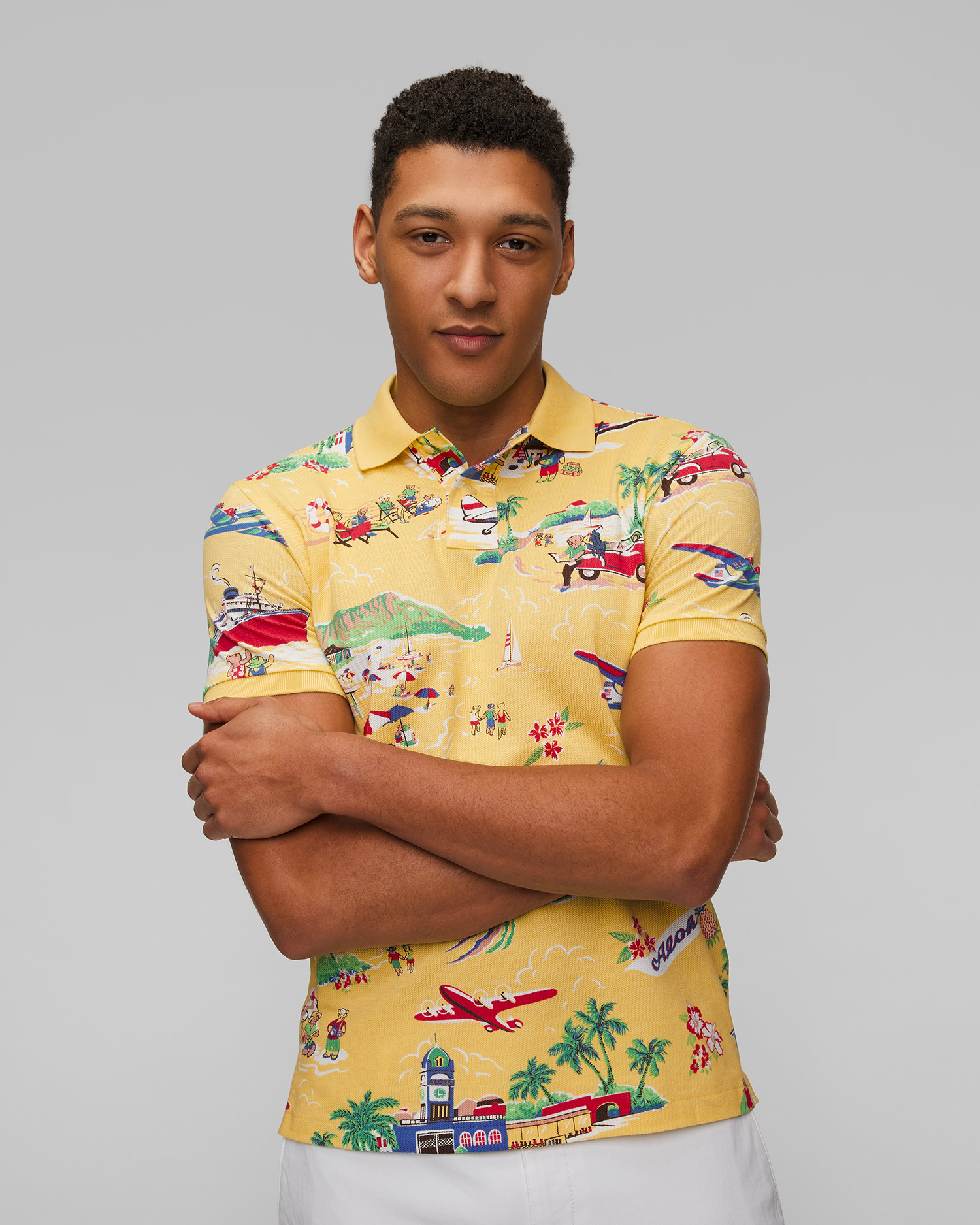 Pánska žltá polokošeľa Polo Ralph Lauren
