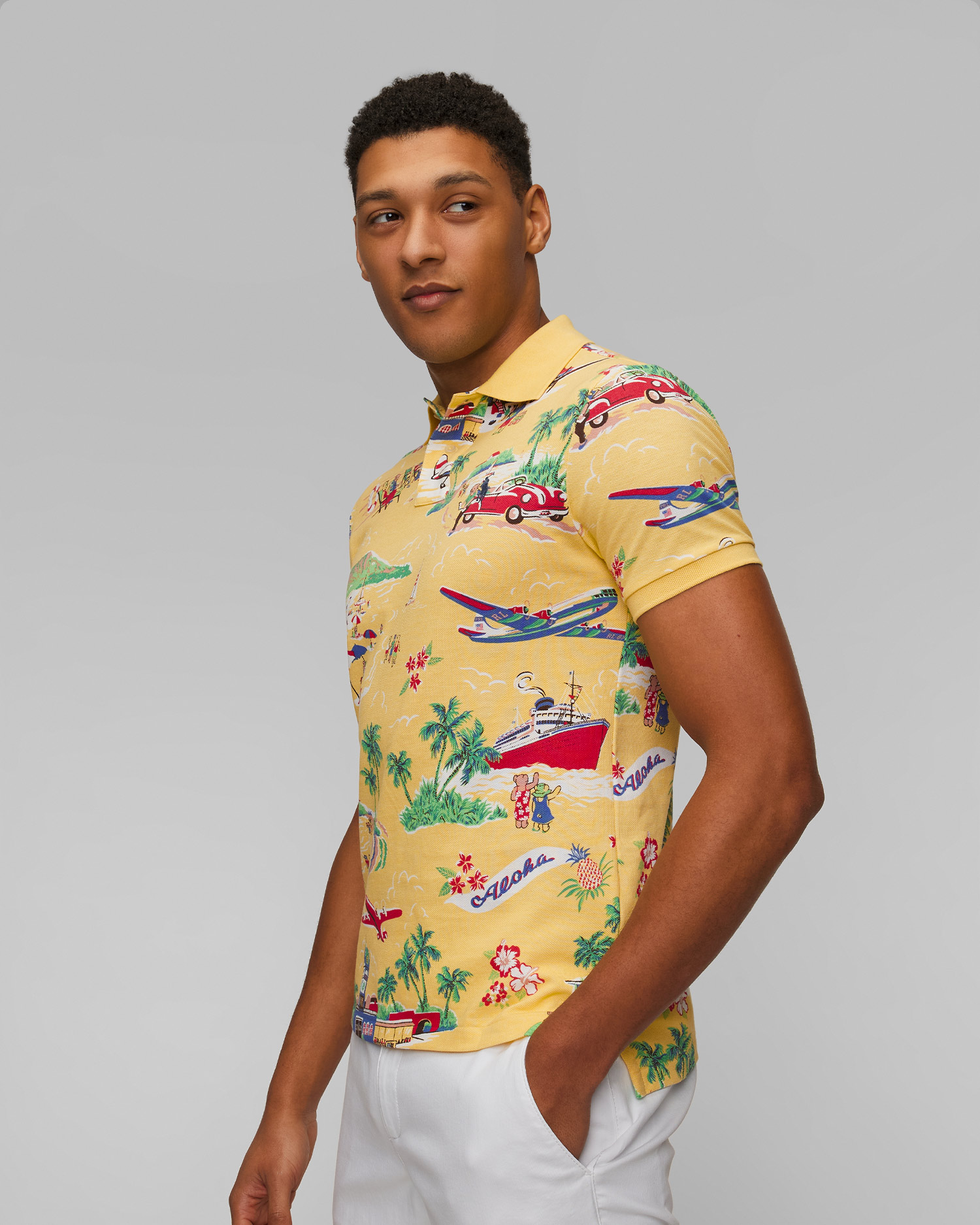 Pánska žltá polokošeľa Polo Ralph Lauren