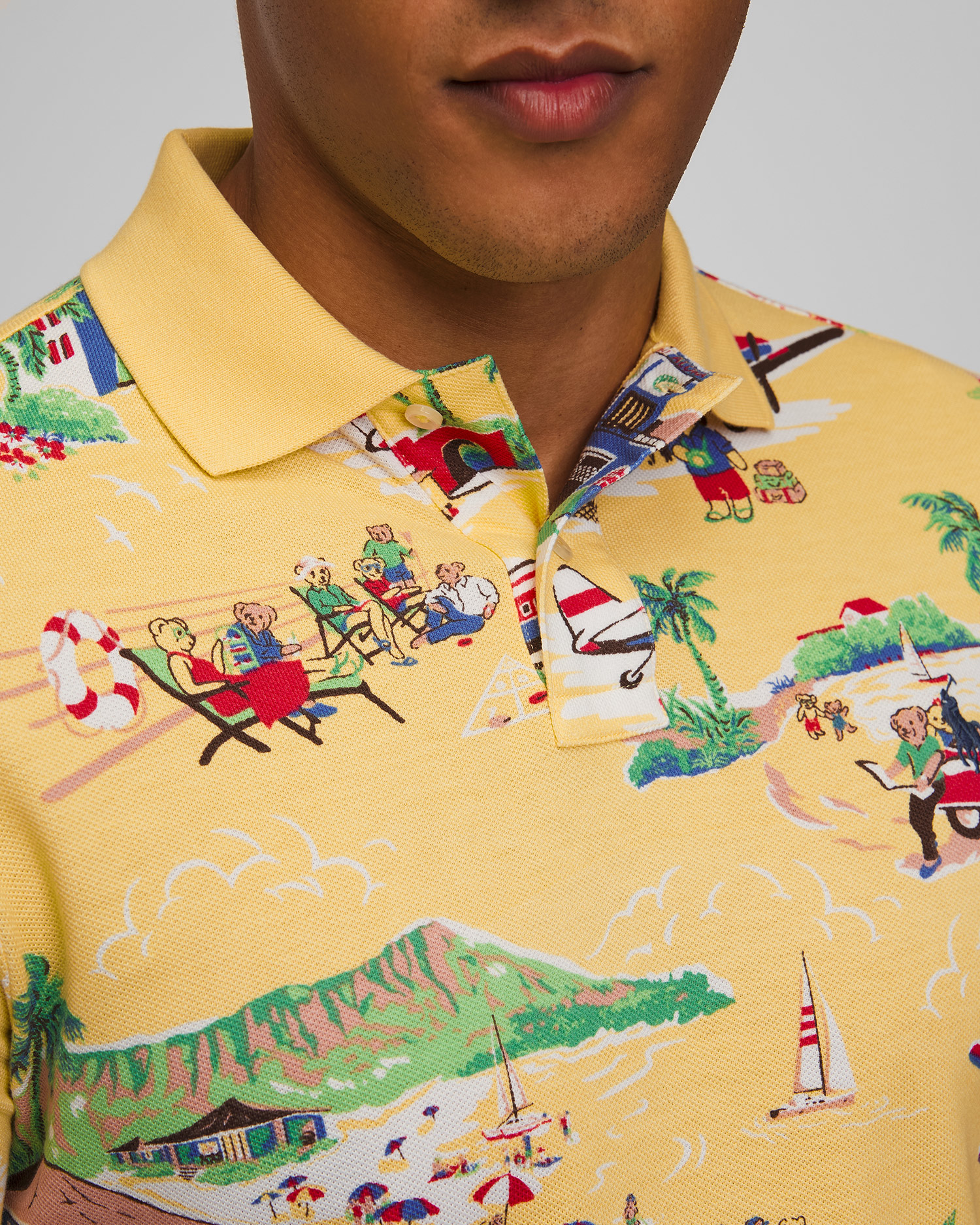 Pánska žltá polokošeľa Polo Ralph Lauren