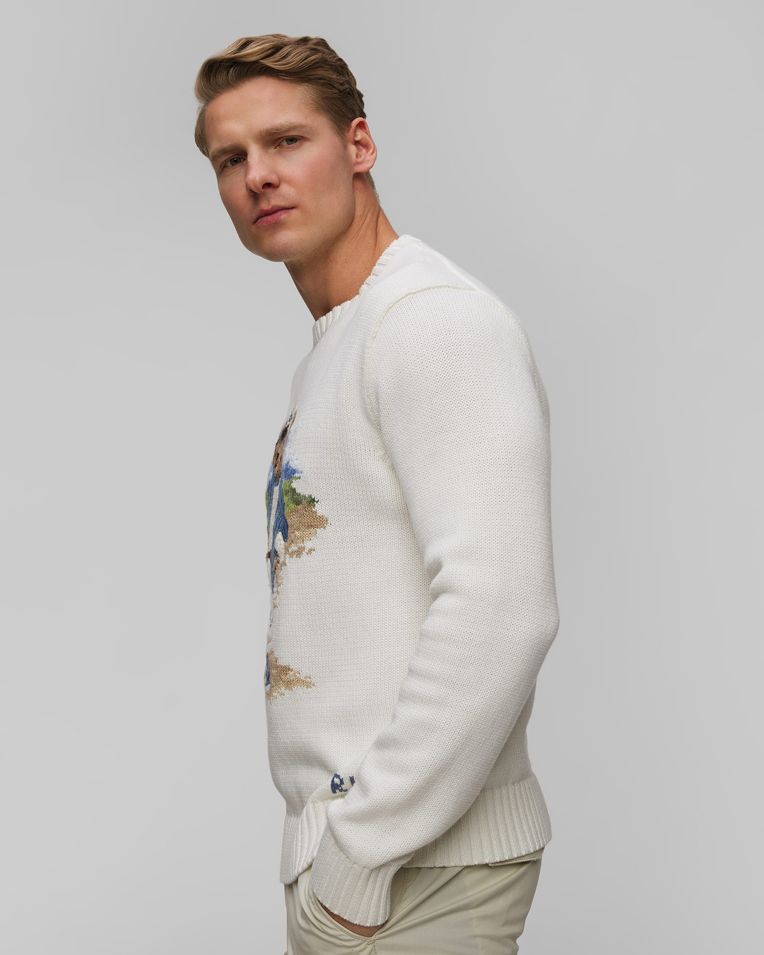 Biały sweter męski Polo Ralph Lauren