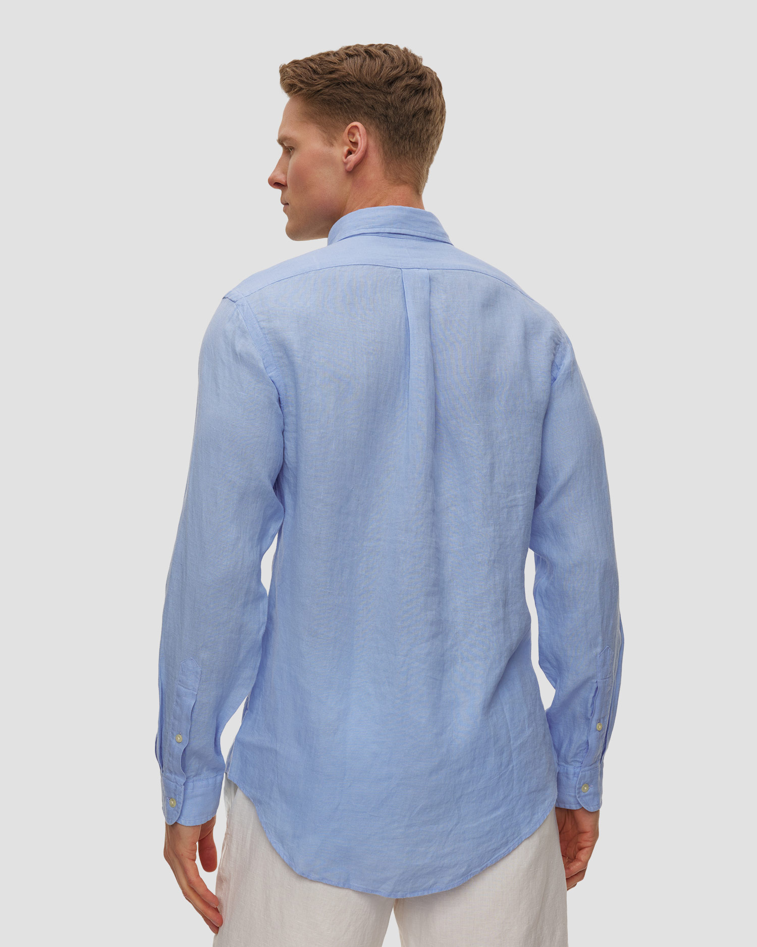 Niebieska koszula lniana męska Polo Ralph Lauren