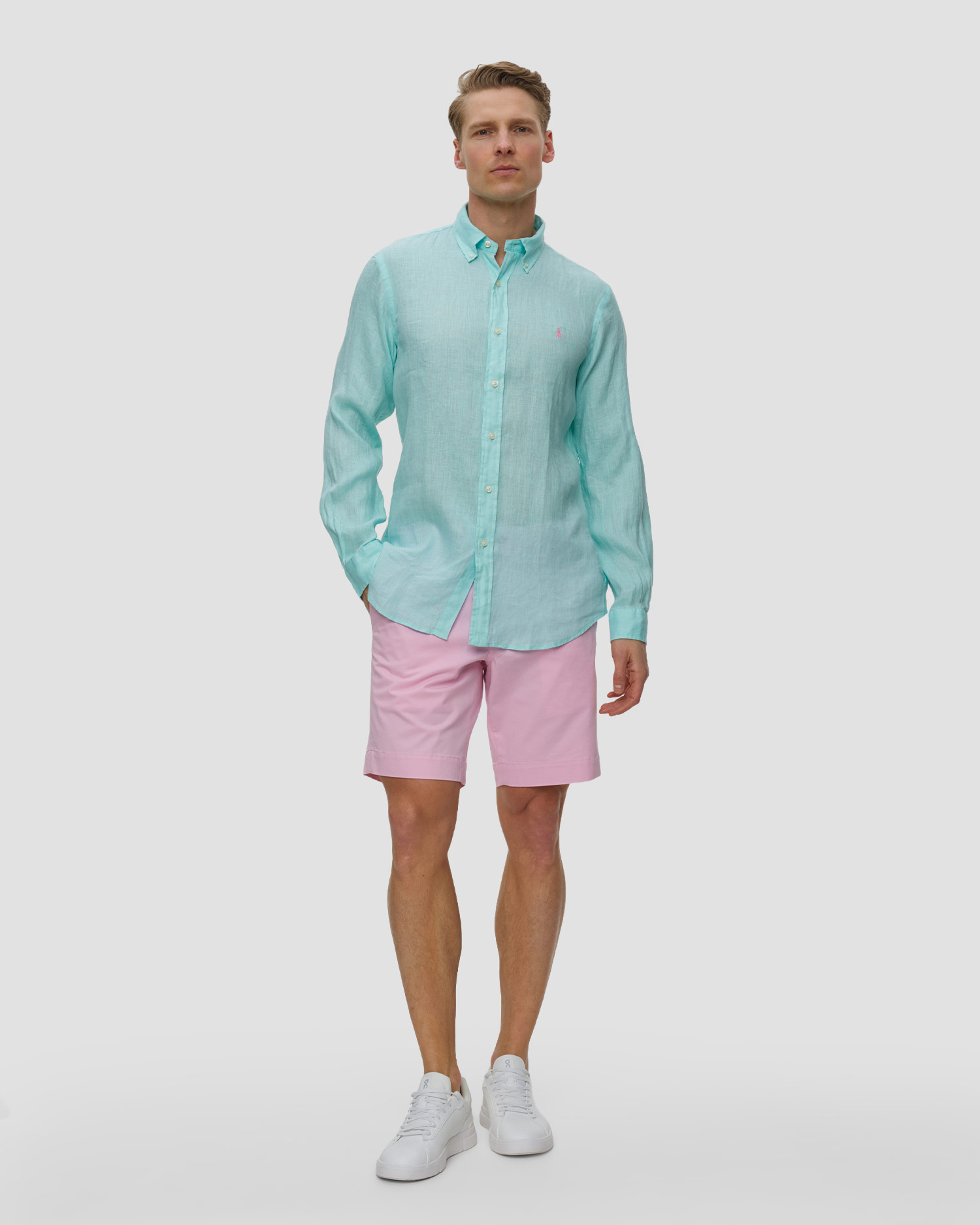 Chemise en lin bleue pour hommea Polo Ralph Lauren