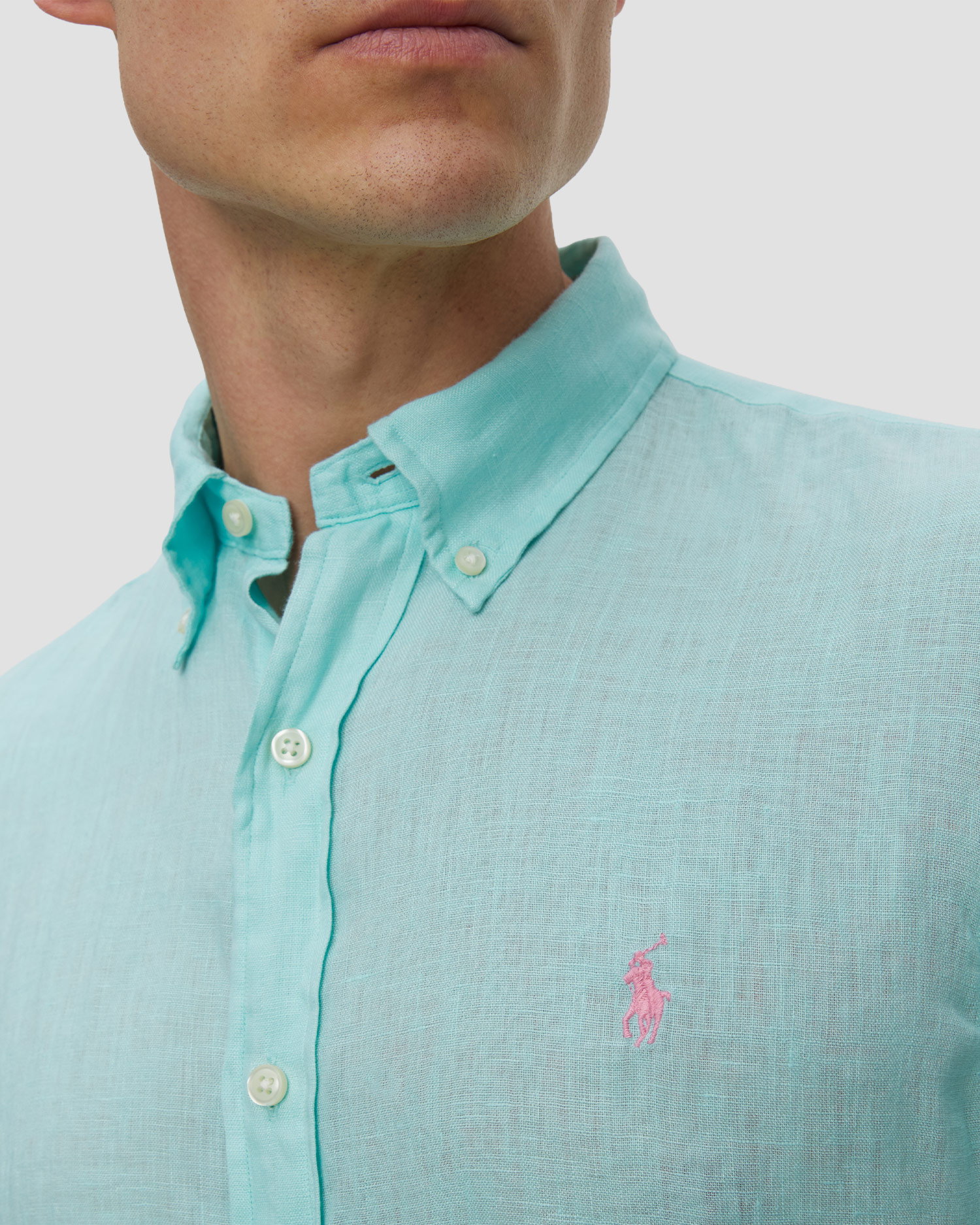 Chemise en lin bleue pour hommea Polo Ralph Lauren