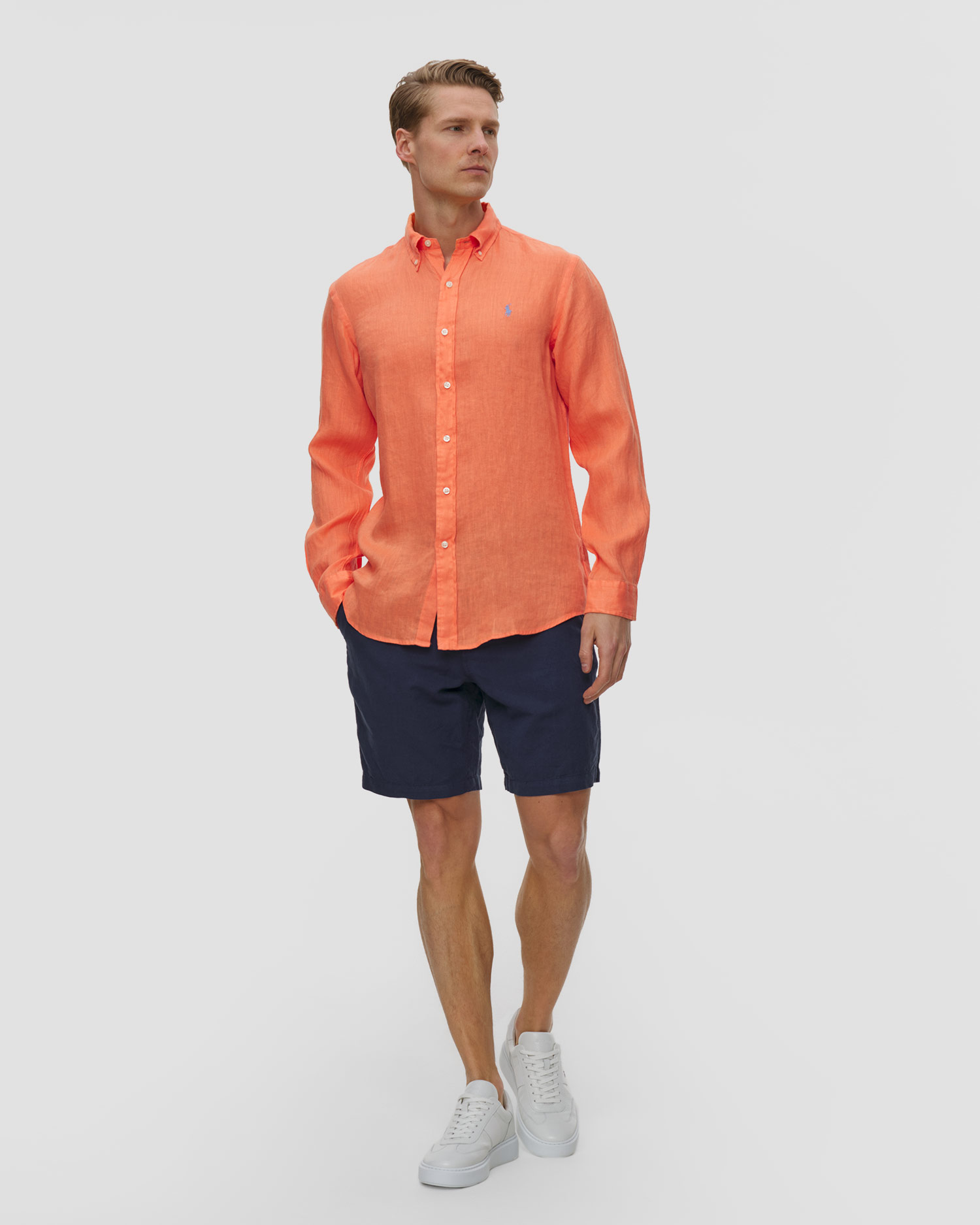 Chemise en lin orange pour hommea Polo Ralph Lauren