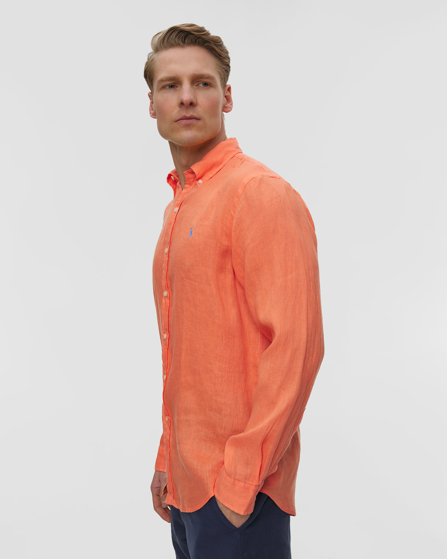 Chemise en lin orange pour hommea Polo Ralph Lauren