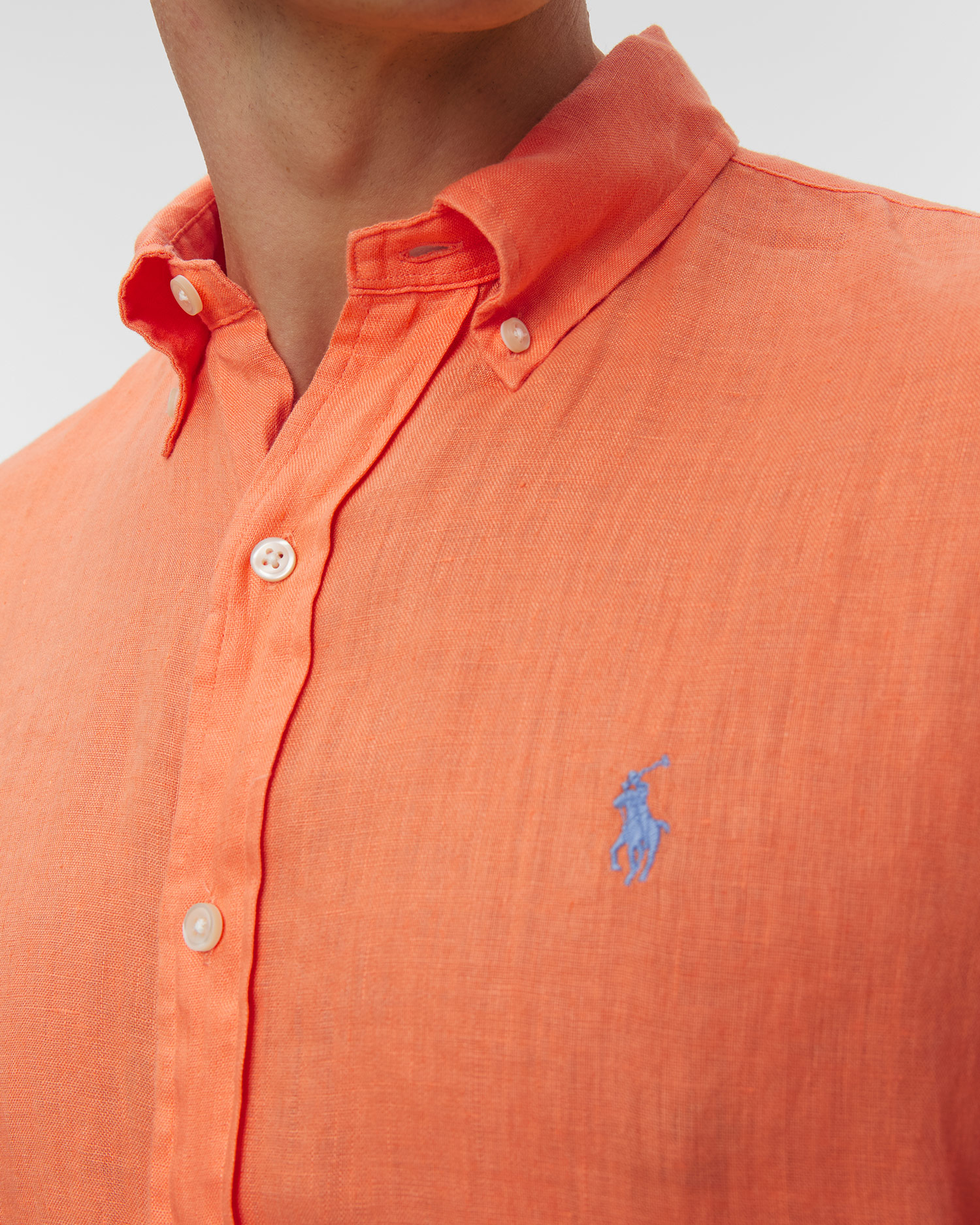Chemise en lin orange pour hommea Polo Ralph Lauren