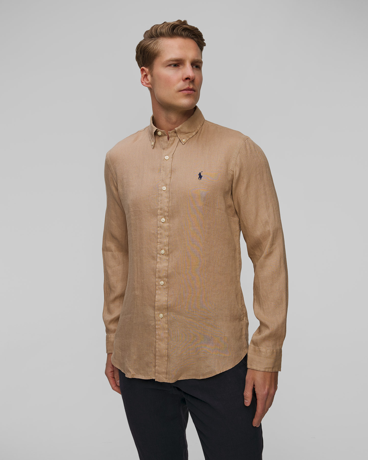Men's beige linen shirt Polo Ralph Lauren