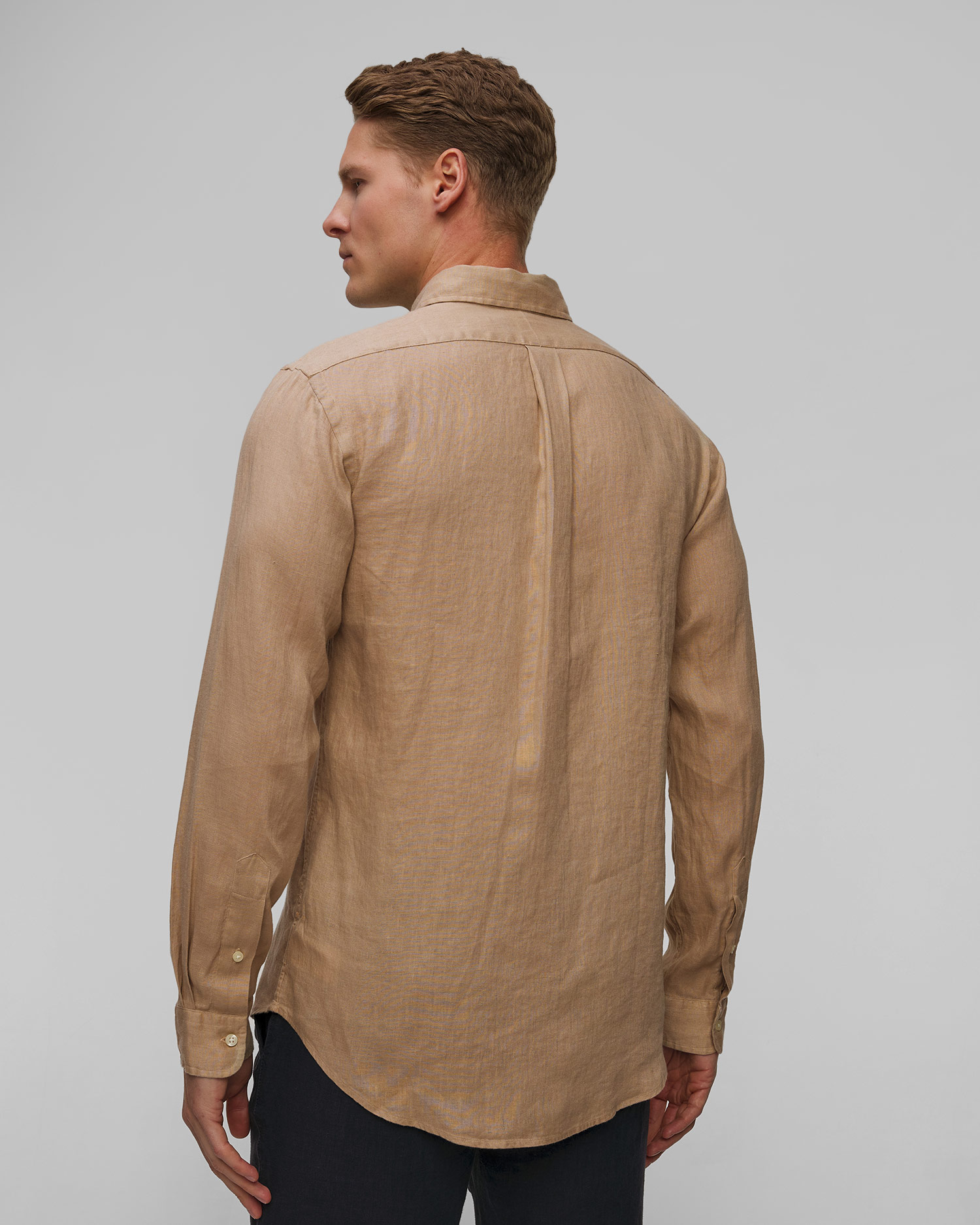Camicia beige in lino da uomo Polo Ralph Lauren