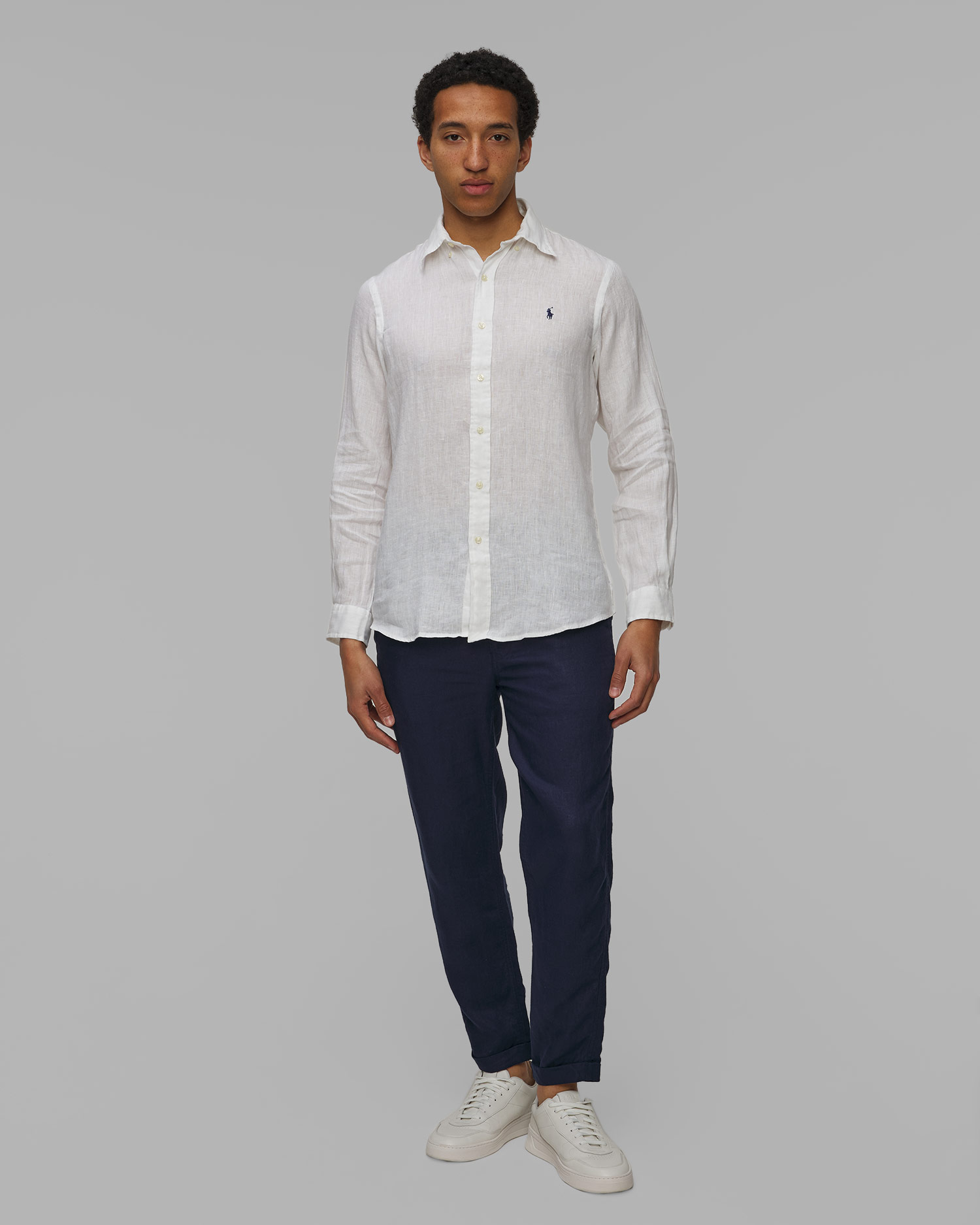 Cămașă din in albă pentru bărbați Polo Ralph Lauren, Culoare/Model: Biały