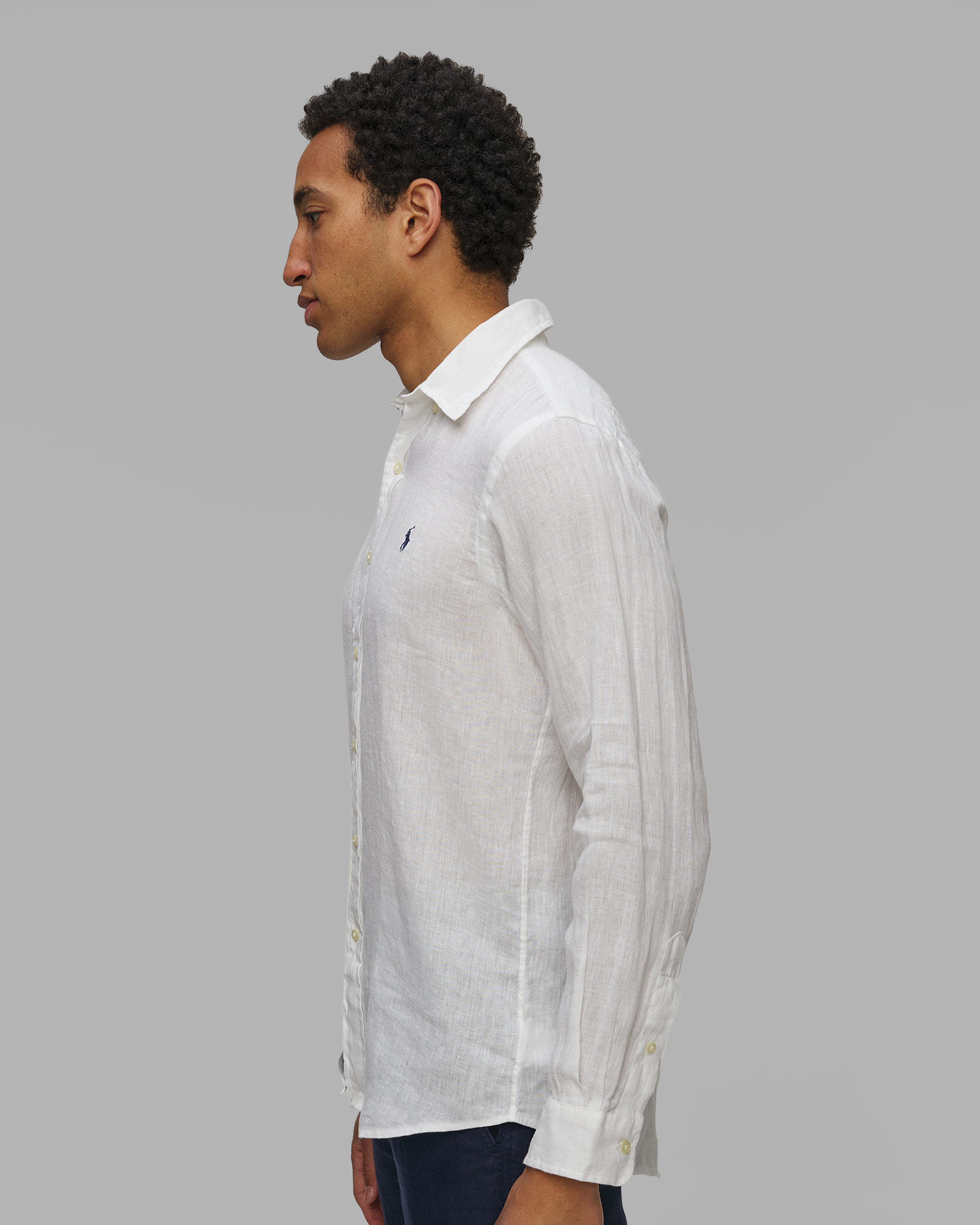 Camicia bianca in lino da uomo Polo Ralph Lauren