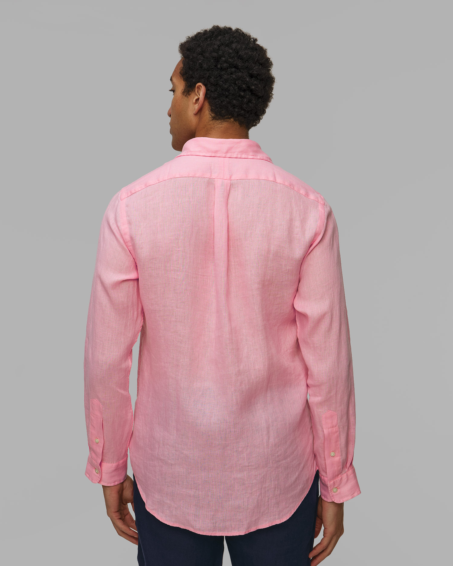 Camicia rosa in lino da uomo Polo Ralph Lauren