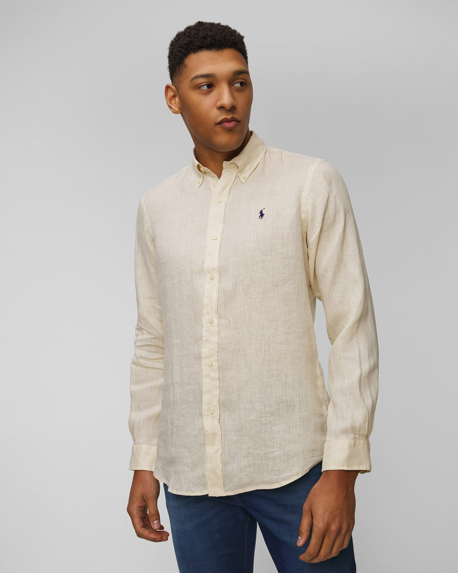 Men's beige linen shirt Polo Ralph Lauren