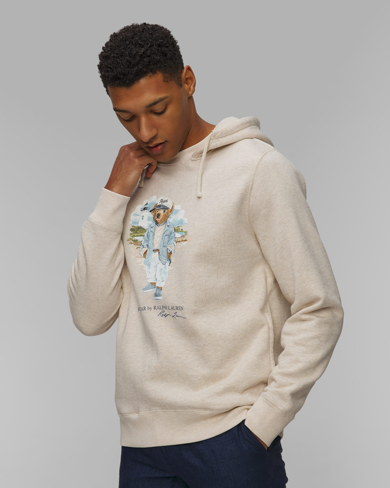 Beżowa bluza z kapturem męska Polo Ralph Lauren