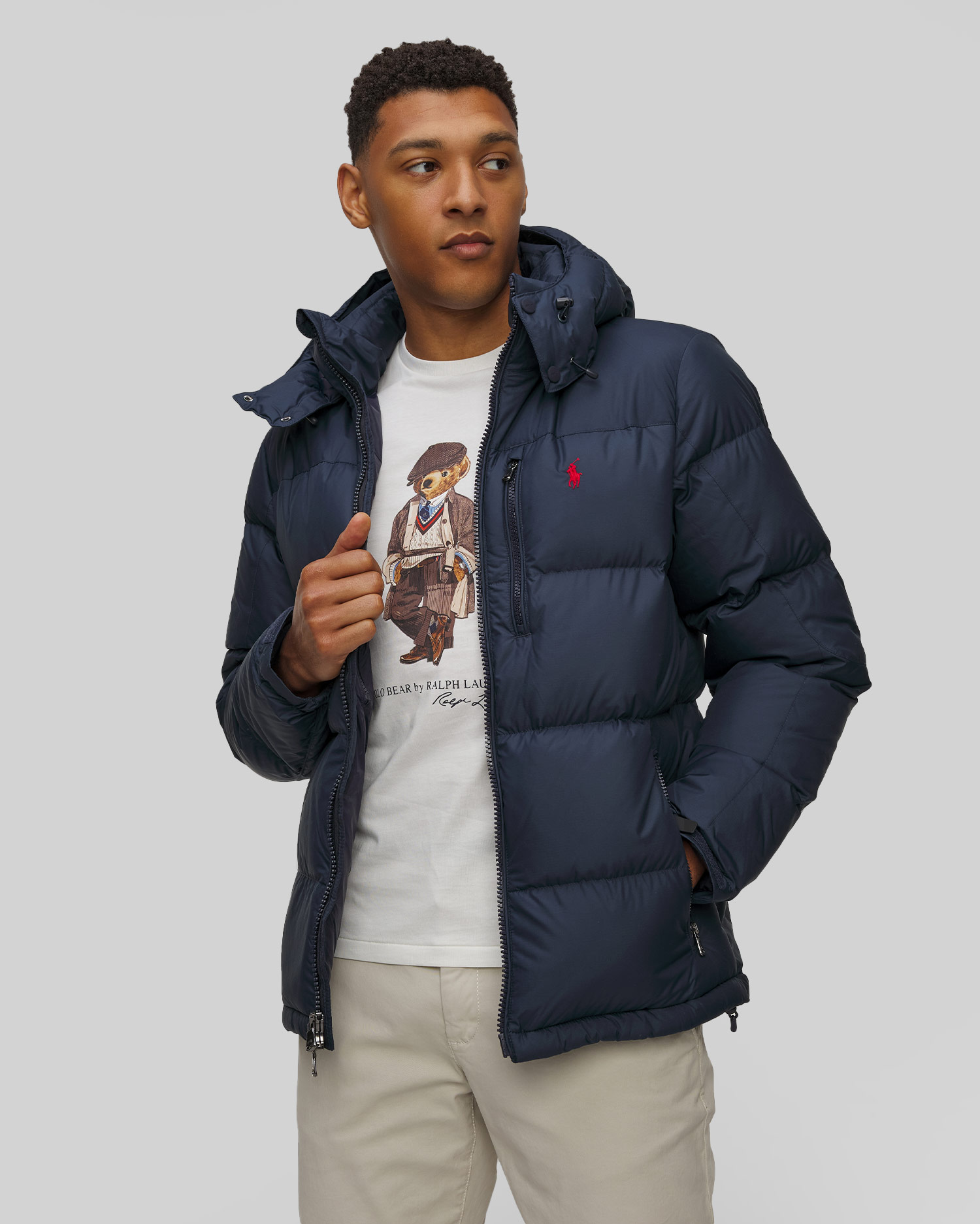 Granatowa kurtka puchowa męska Ralph Lauren