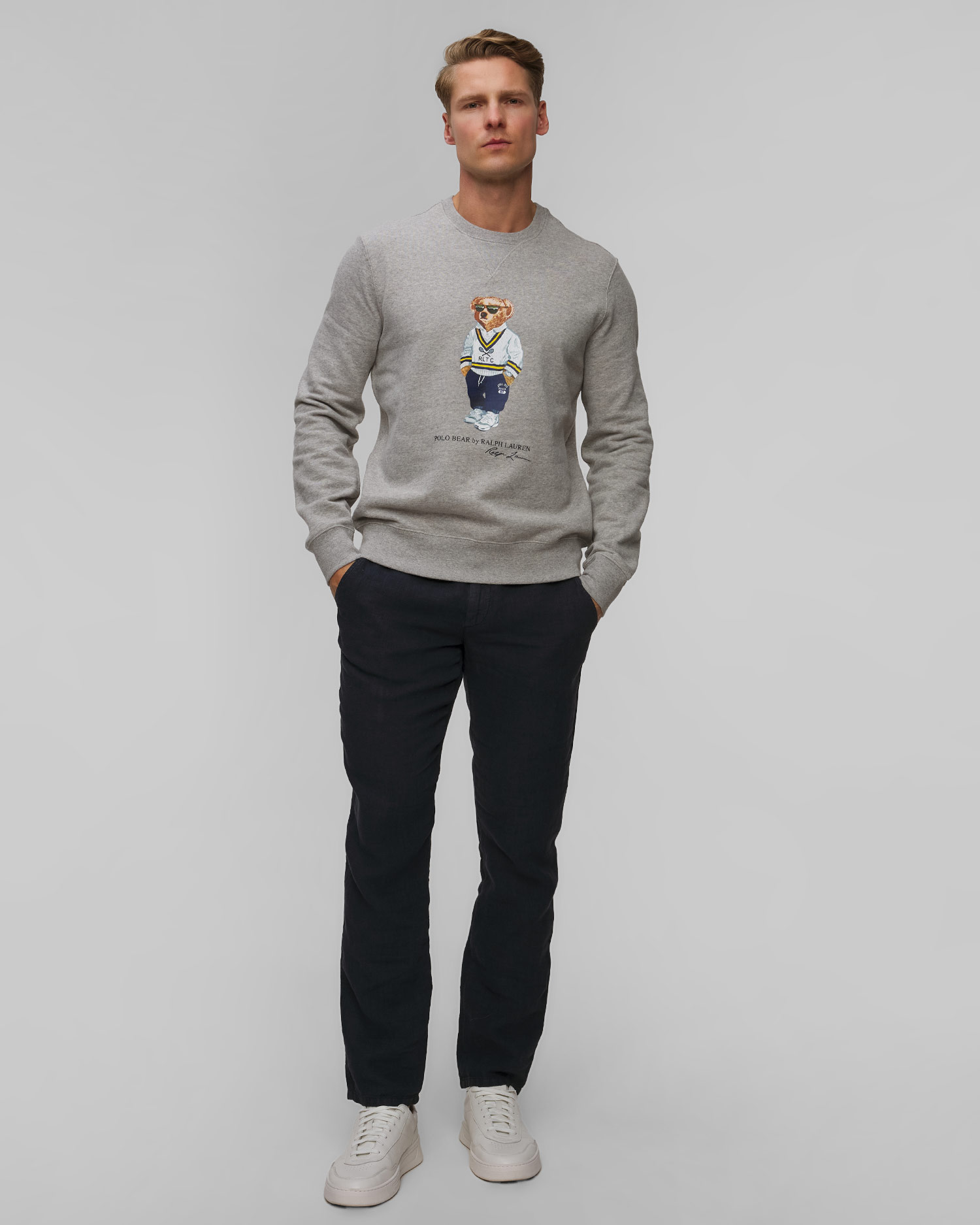 Sweat-shirt gris pour hommes Polo Ralph Lauren 