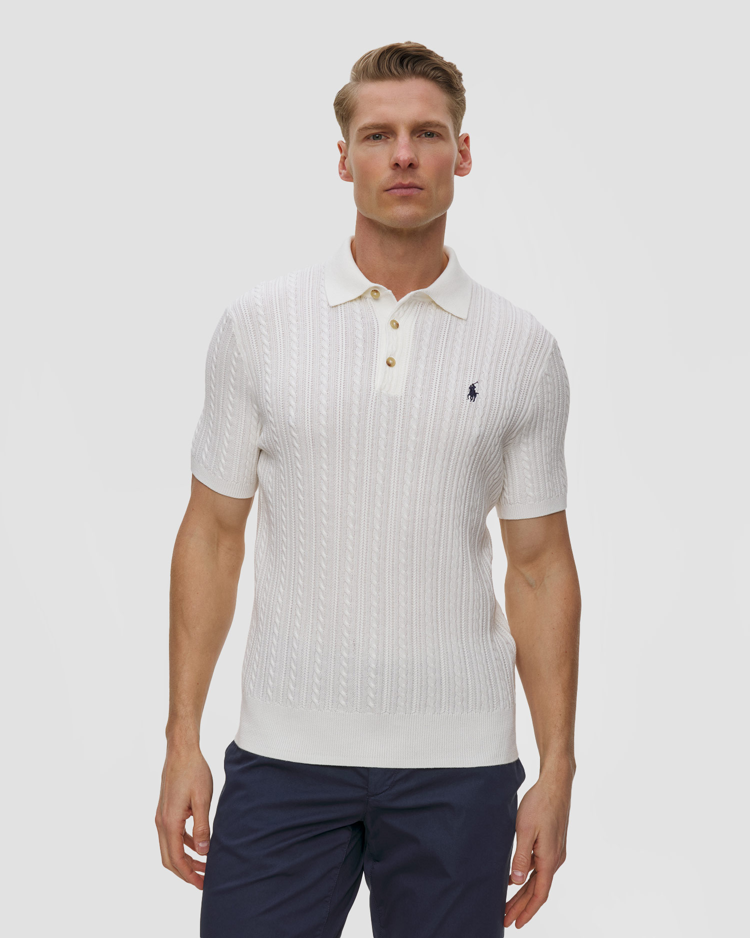 Pánsky biely sveter Polo Ralph Lauren