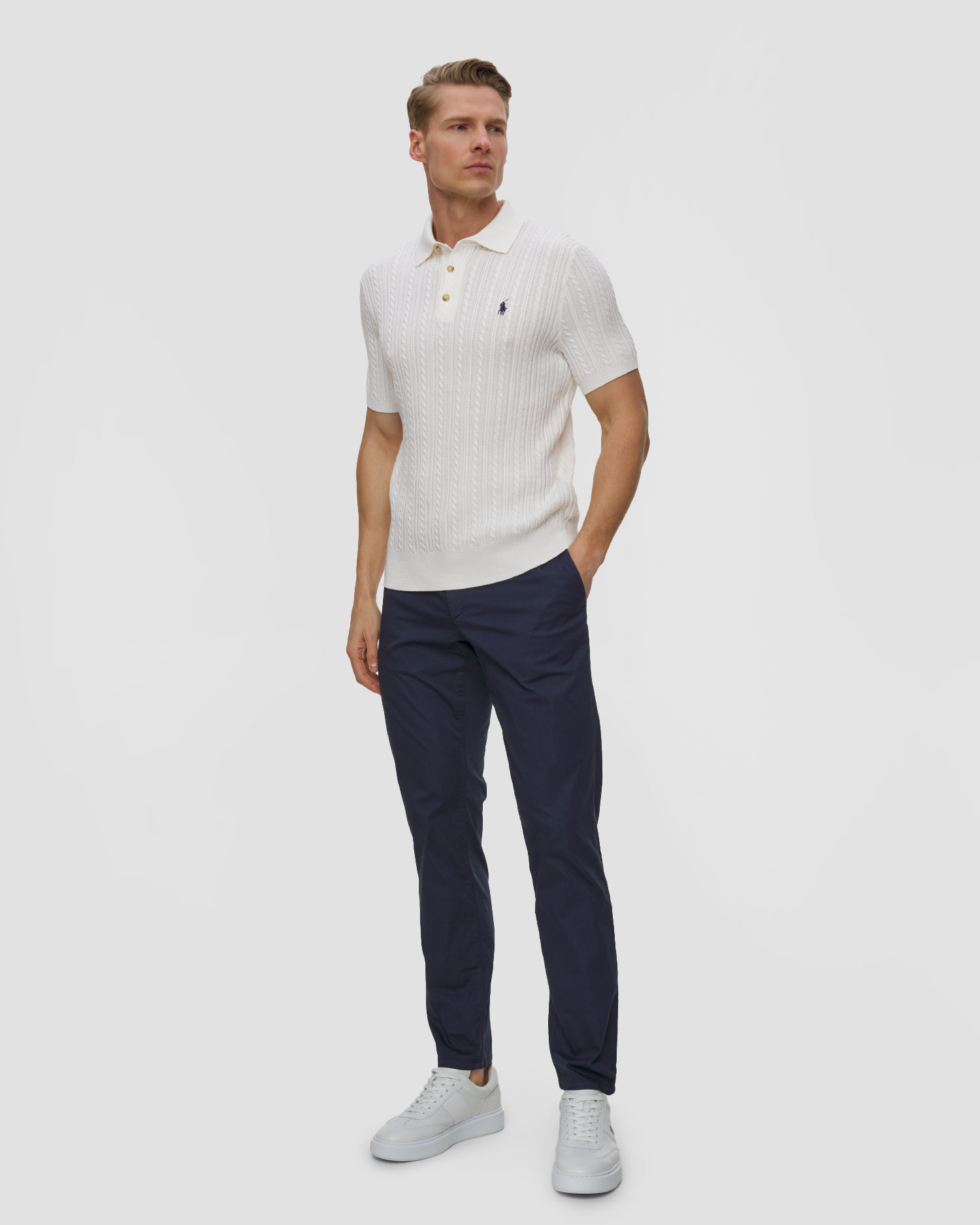 Pánsky biely sveter Polo Ralph Lauren