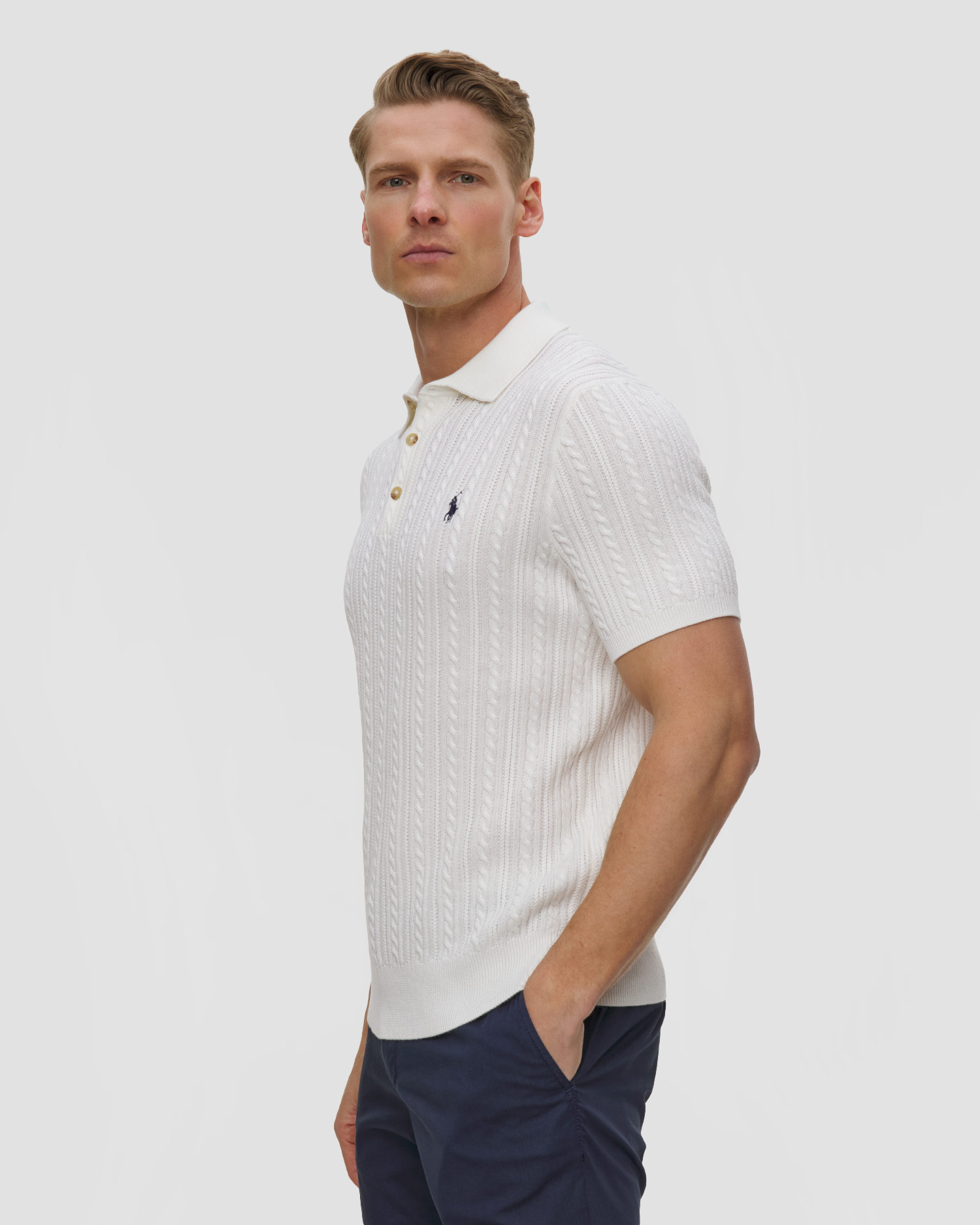 Pánsky biely sveter Polo Ralph Lauren
