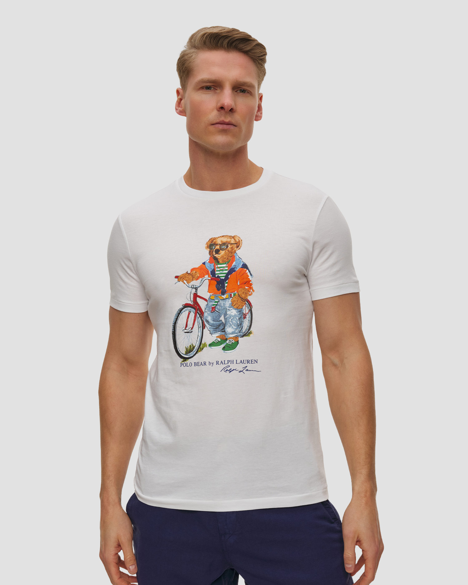 T-shirt blanc pour hommes Polo Ralph Lauren, Couleur: Biały