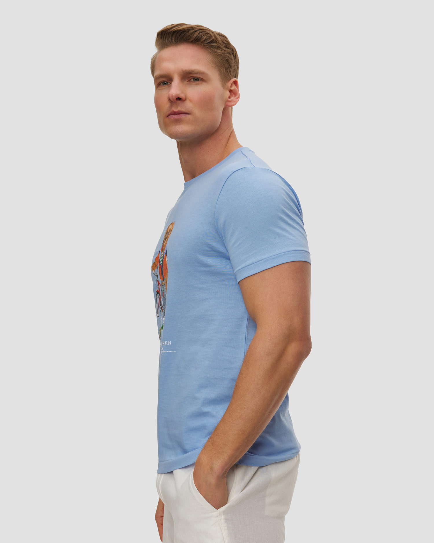 T-shirt bleu pour hommes Polo Ralph Lauren