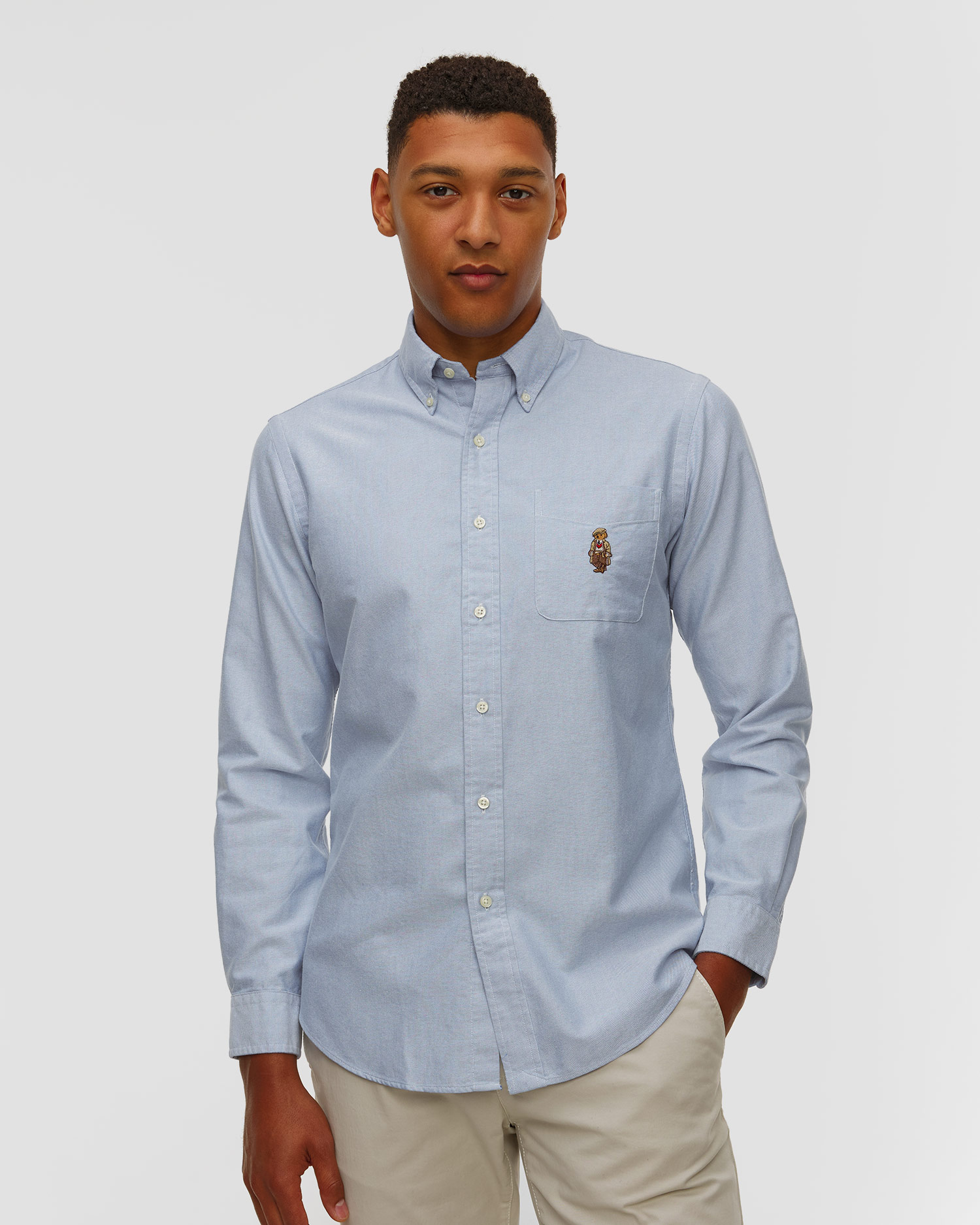 Chemise bleue pour hommes Ralph Lauren Classic Oxford