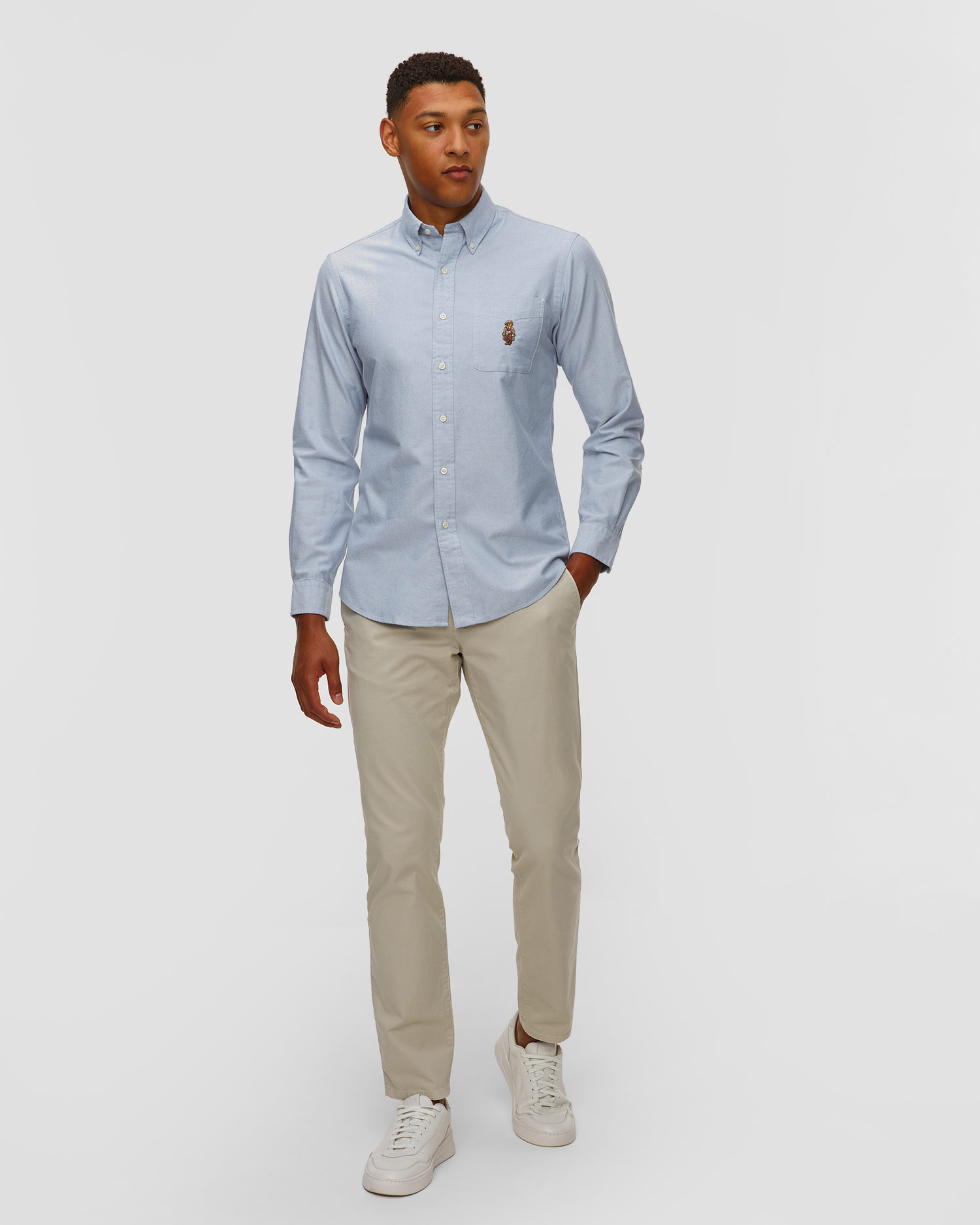 Chemise bleue pour hommes Ralph Lauren Classic Oxford