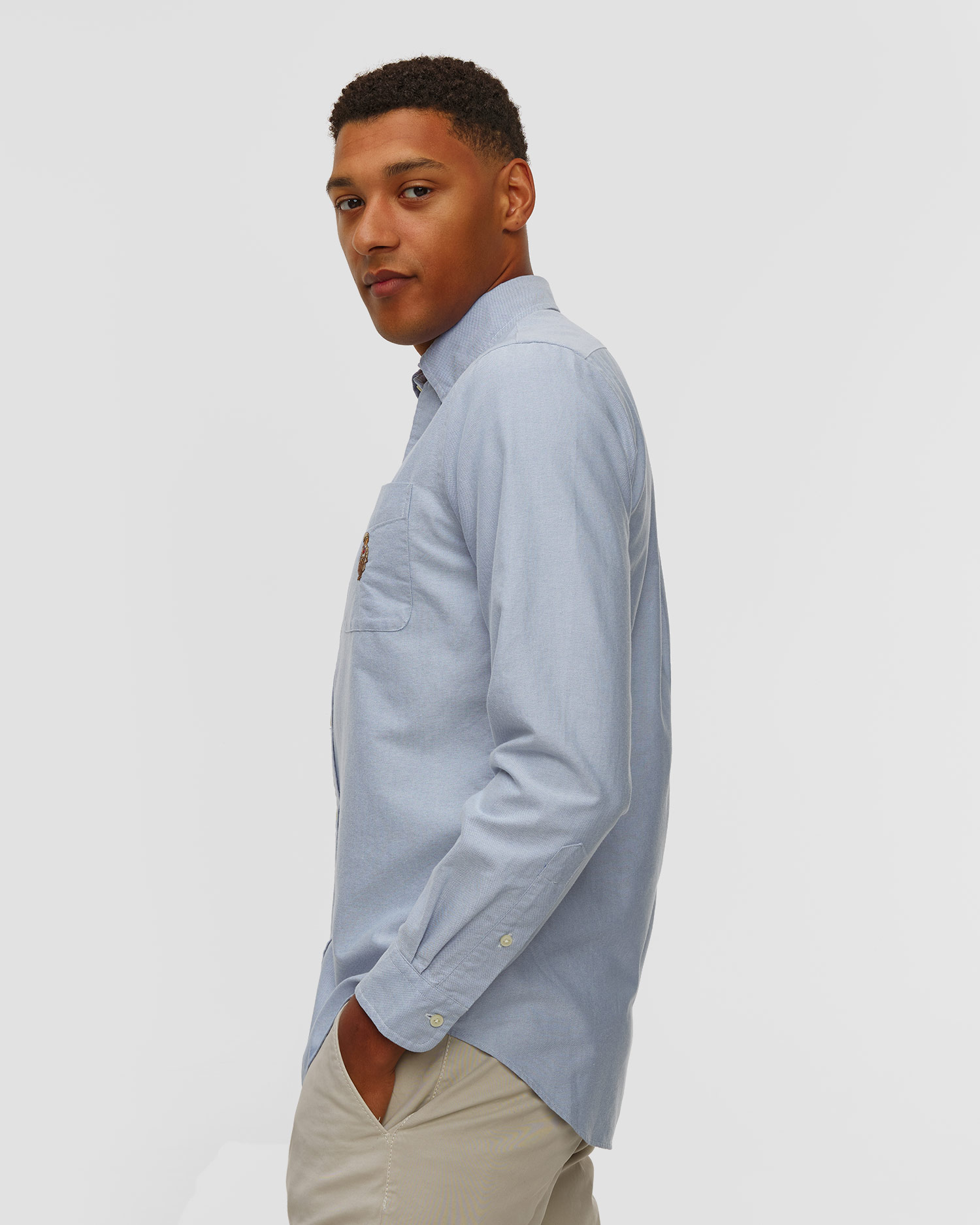 Chemise bleue pour hommes Ralph Lauren Classic Oxford