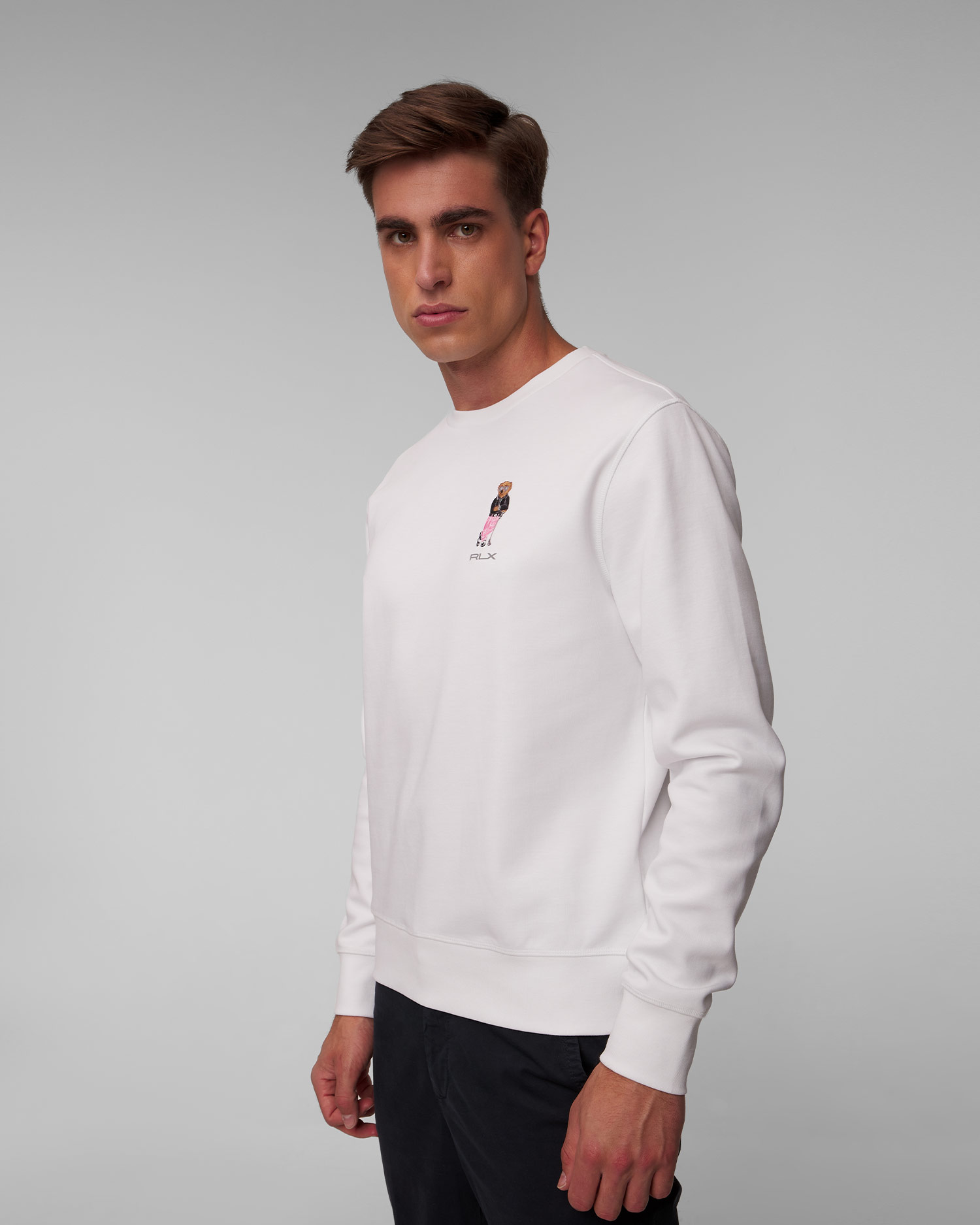 Felpa bianca da uomo Ralph Lauren RLX Golf S portofino