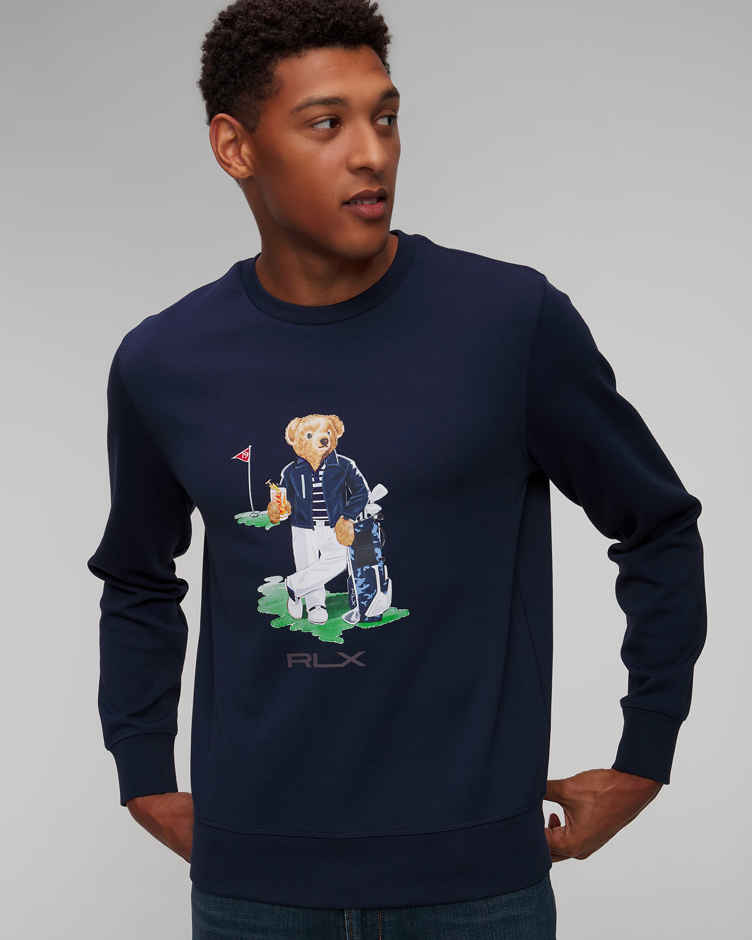 Bluză albastru marin pentru bărbați Ralph Lauren RLX Golf Knit-sweatshirt