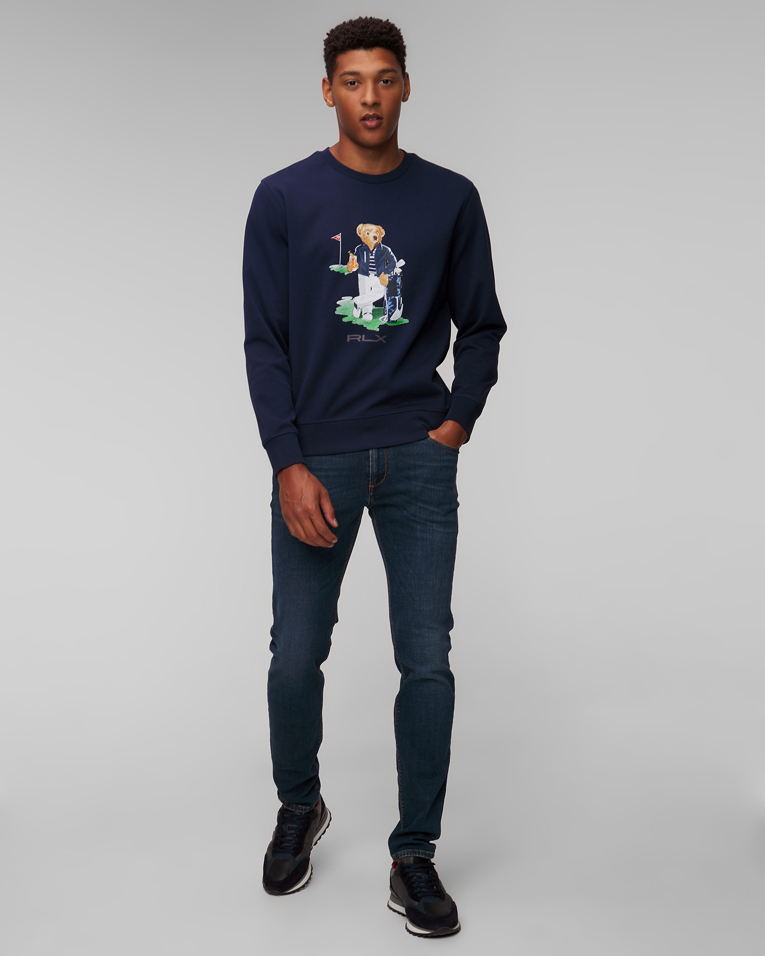 Bluză albastru marin pentru bărbați Ralph Lauren RLX Golf Knit-sweatshirt