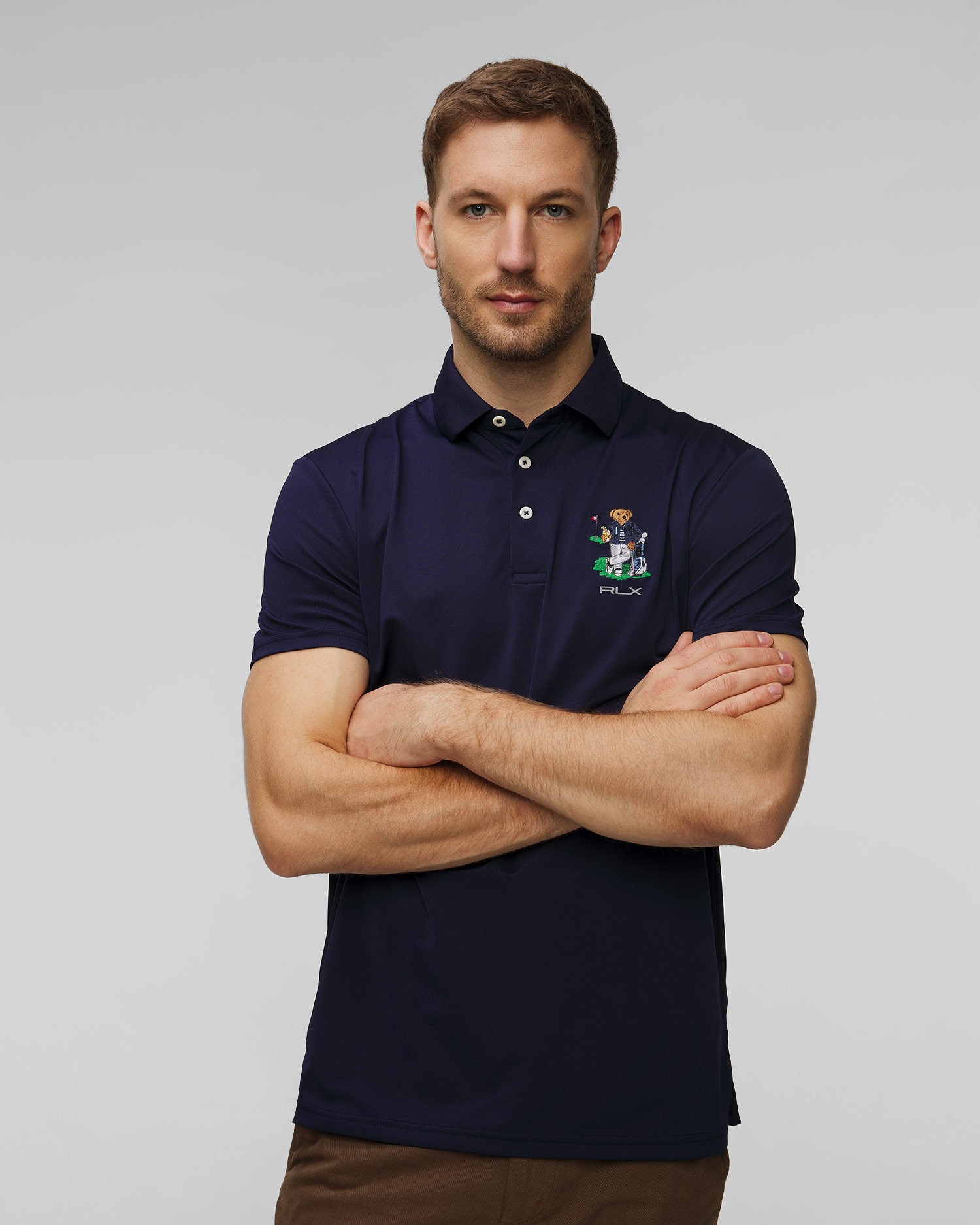 Pánska tmavomodrá polokošeľa Ralph Lauren RLX Golf