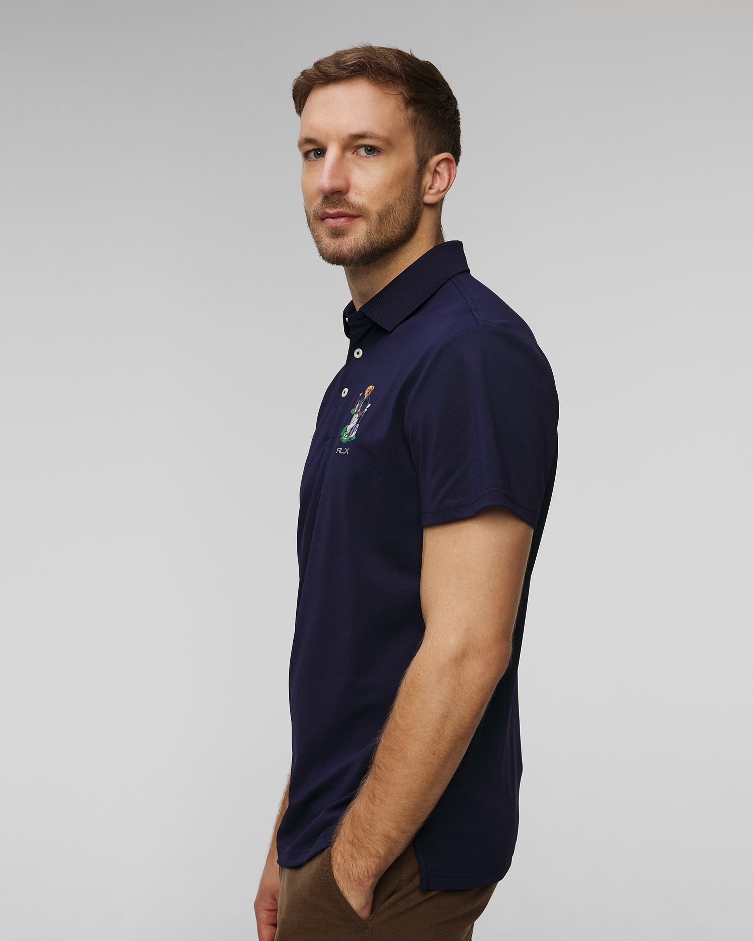 Pánska tmavomodrá polokošeľa Ralph Lauren RLX Golf