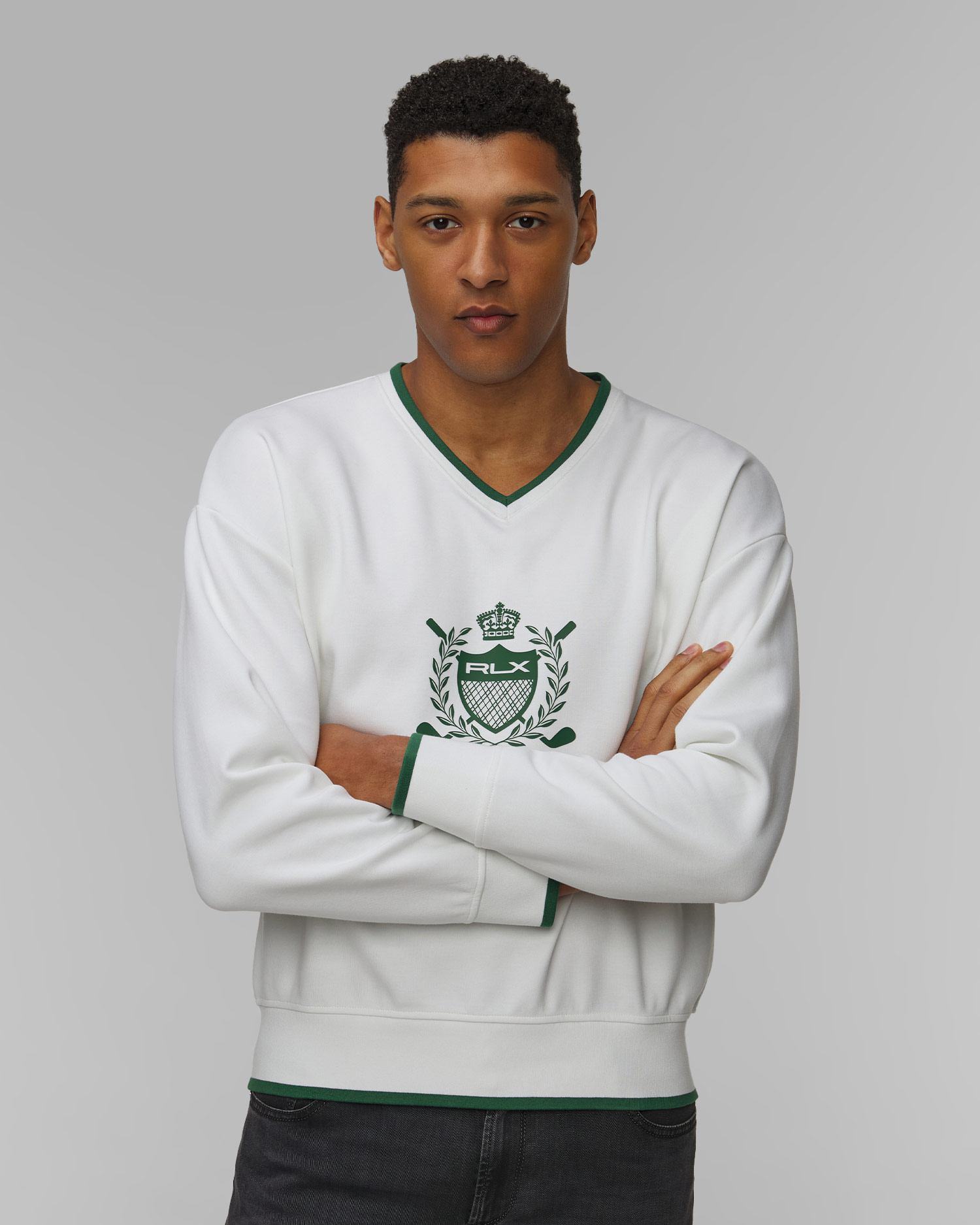 Sweat-shirt blanc pour hommes Ralph Lauren RLX Golf 