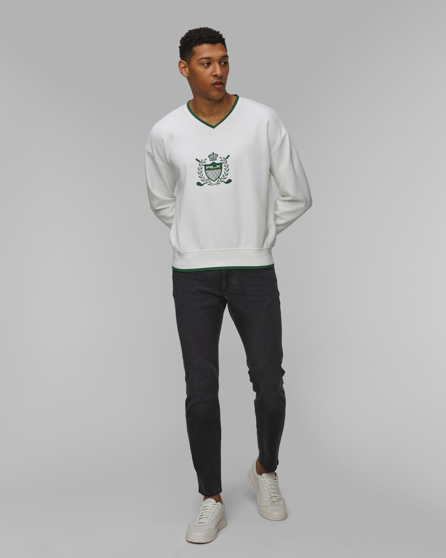 Sweat-shirt blanc pour hommes Ralph Lauren RLX Golf 