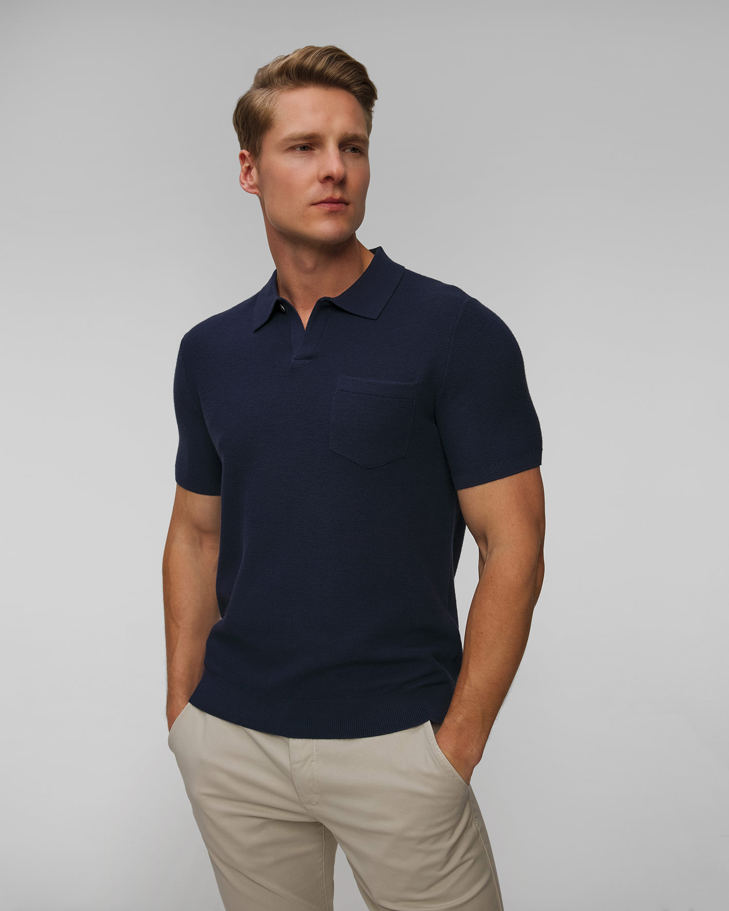 Granatowy sweter polo męski Ralph Lauren RLX Golf