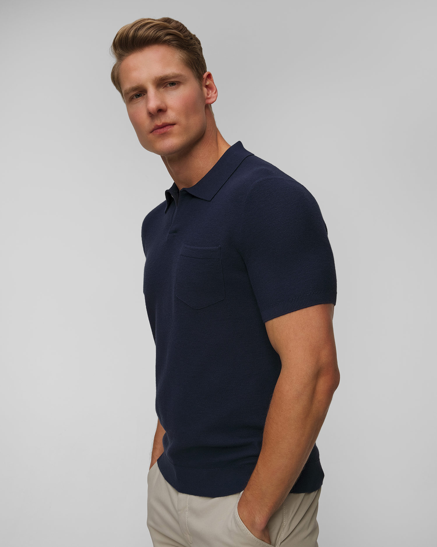 Granatowy sweter polo męski Ralph Lauren RLX Golf