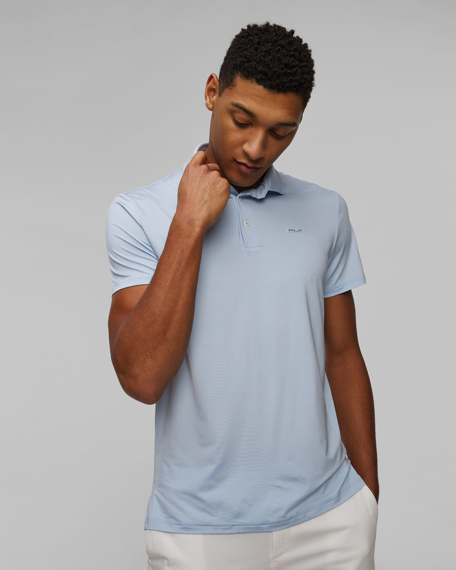 Pánska svetlomodrá polokošeľa Ralph Lauren RLX Golf