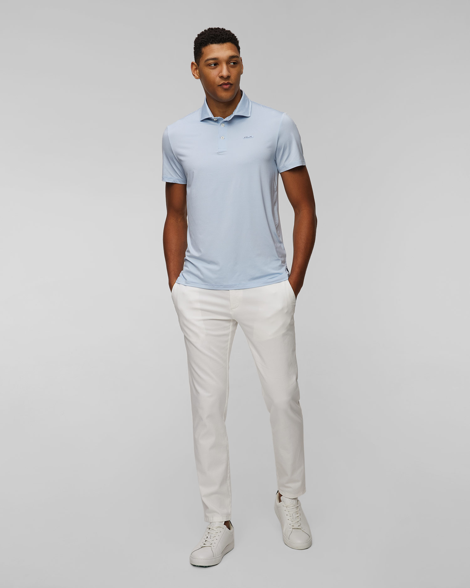 Pánska svetlomodrá polokošeľa Ralph Lauren RLX Golf