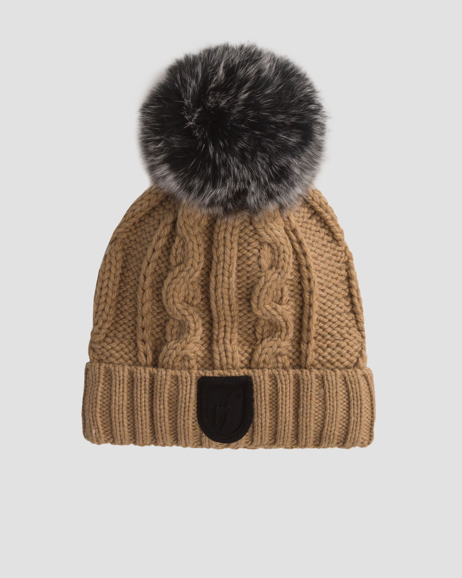 Bonnet de laine beige pour femmesn Toni Sailer Casandra Fur