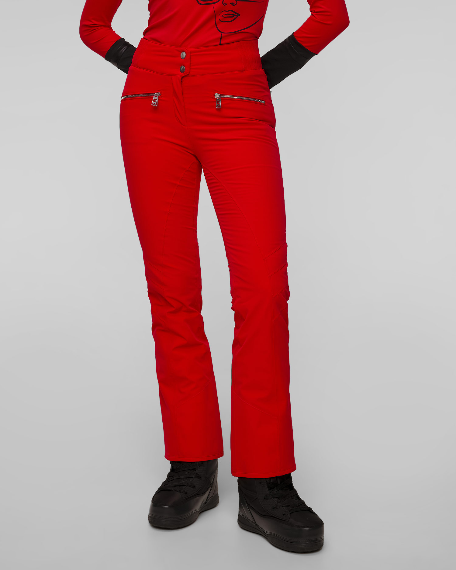Women's red ski trousers Toni Sailer Alla