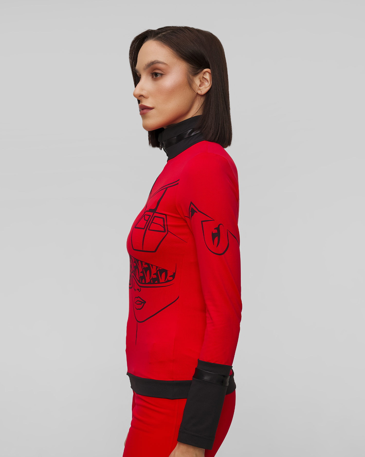 Women's red ski turtleneck Toni Sailer Amie Gondola